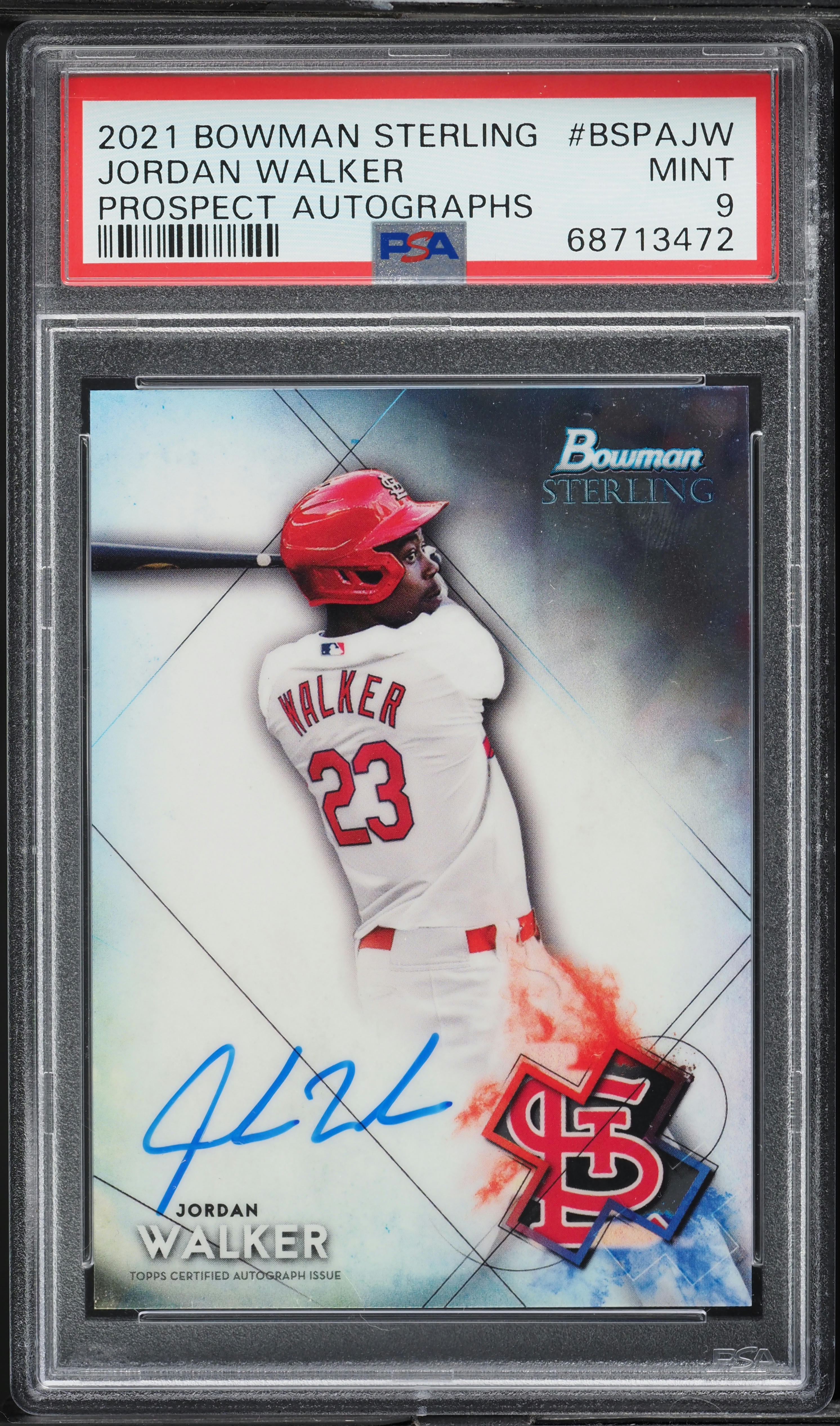 2021 Bowman Sterling Jordan Walker PROSPECT AUTO #BSPA-JW PSA 9