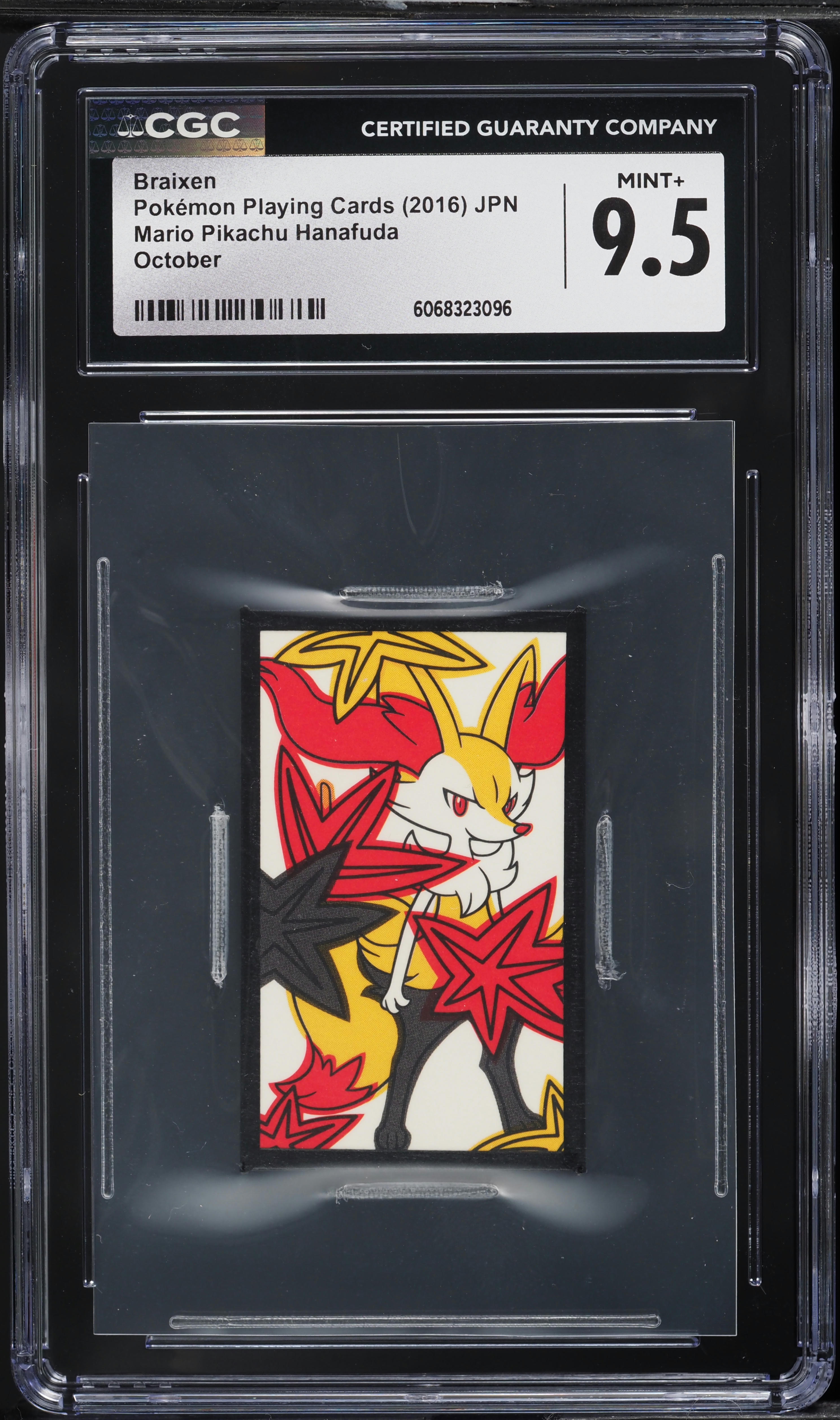 2016 Pokemon Japanese Hanafuda Mario Pikachu October Braixen CGC