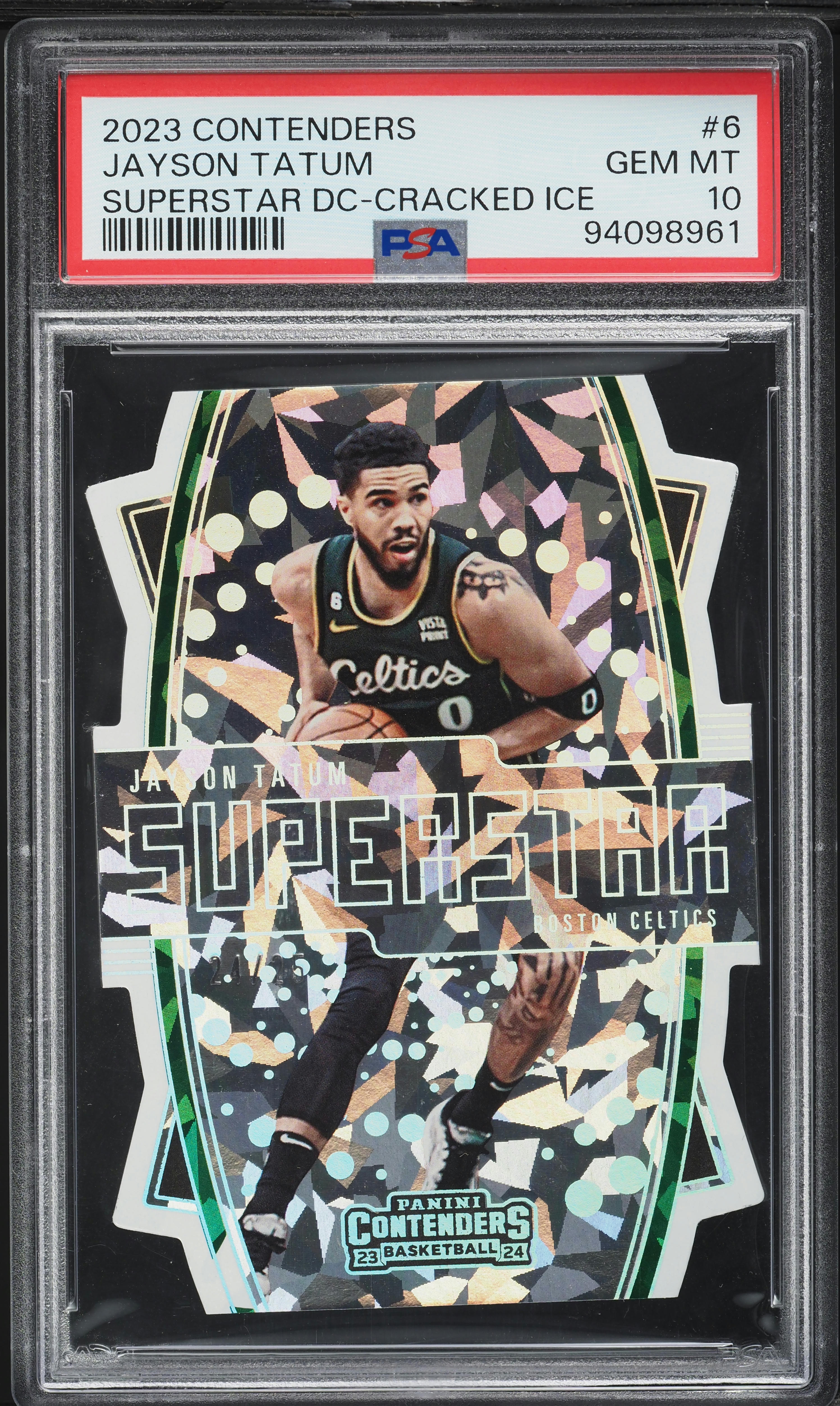 2023 Panini Contenders Superstar Cracked Ice Die-Cut Jayson Tatum 