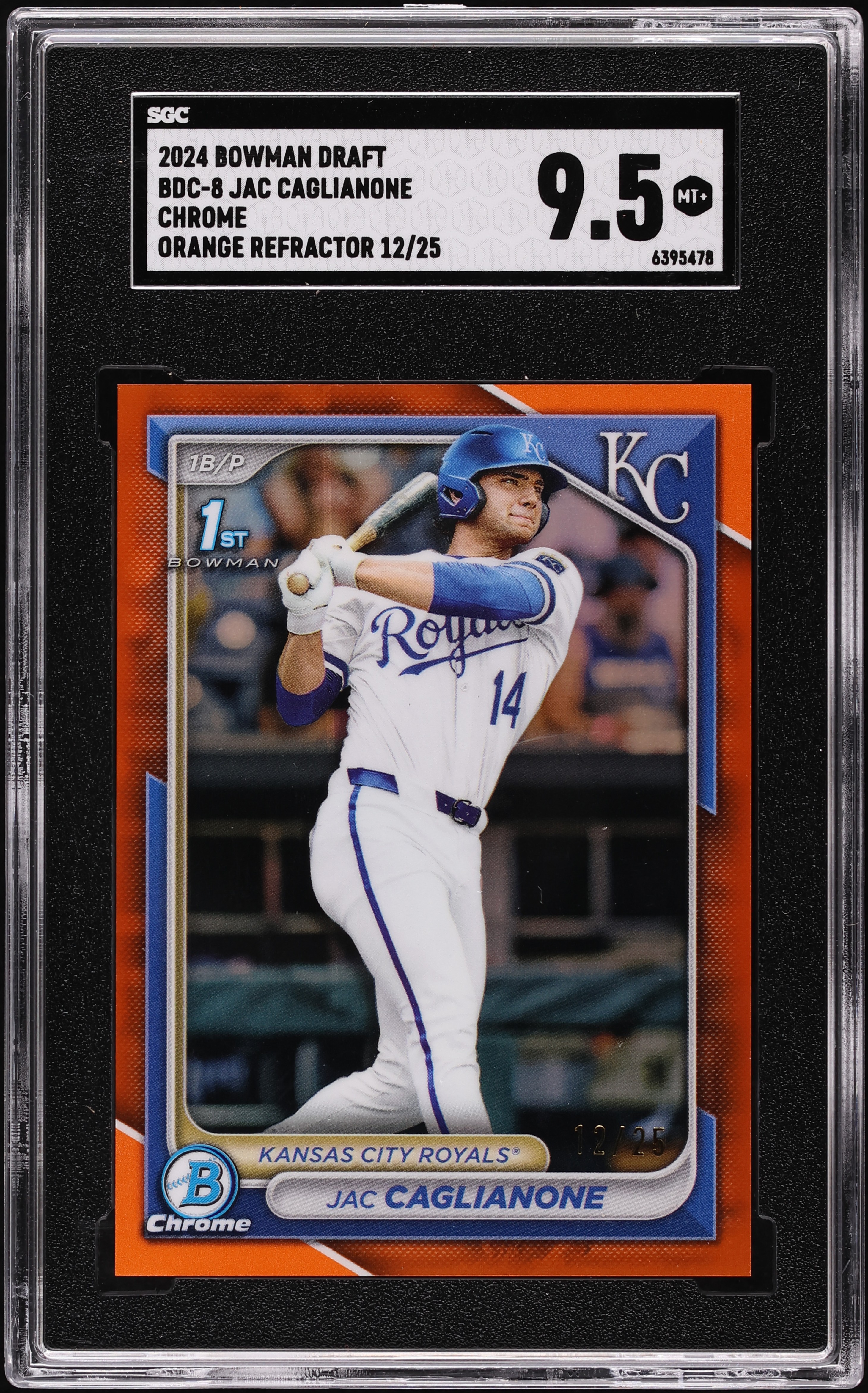 2024 Bowman Chrome Orange Refractor Jac Caglianone PROSPECT /25 