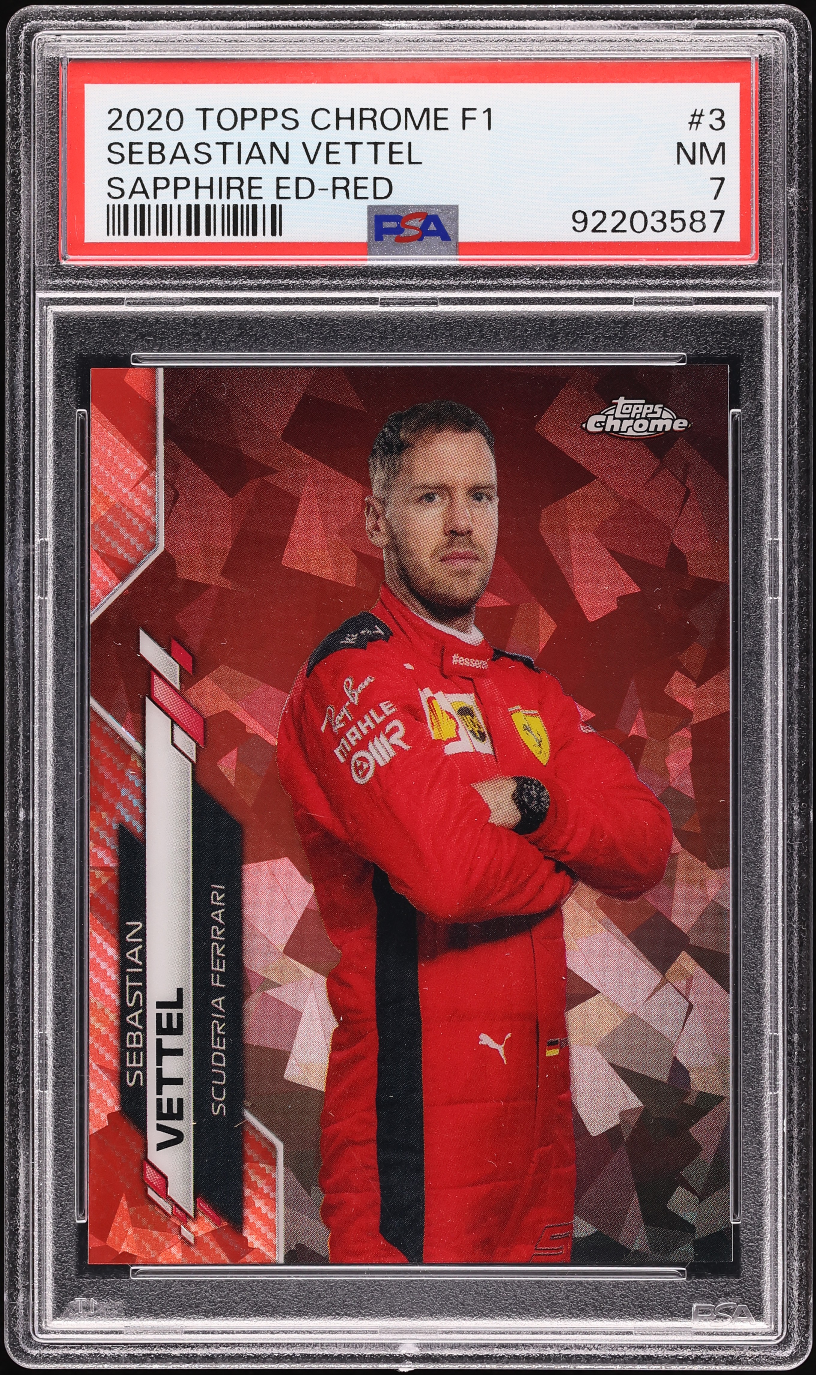 2020 Topps Chrome Formula 1 F1 Sapphire Red Sebastian Vettel 1/5