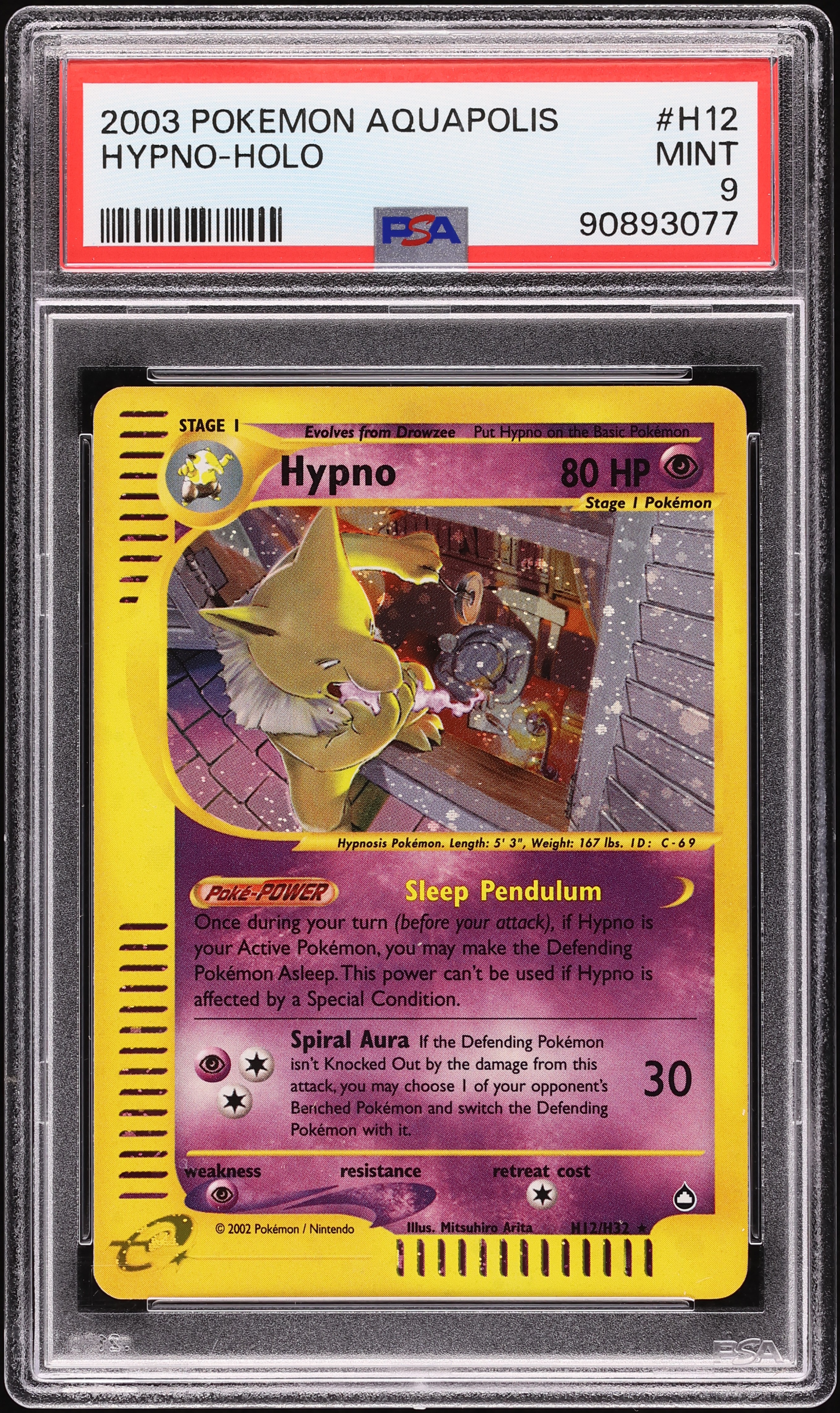 2003 Pokemon Aquapolis Holo Hypno #H12 PSA 9 MINT on Fanatics Collect