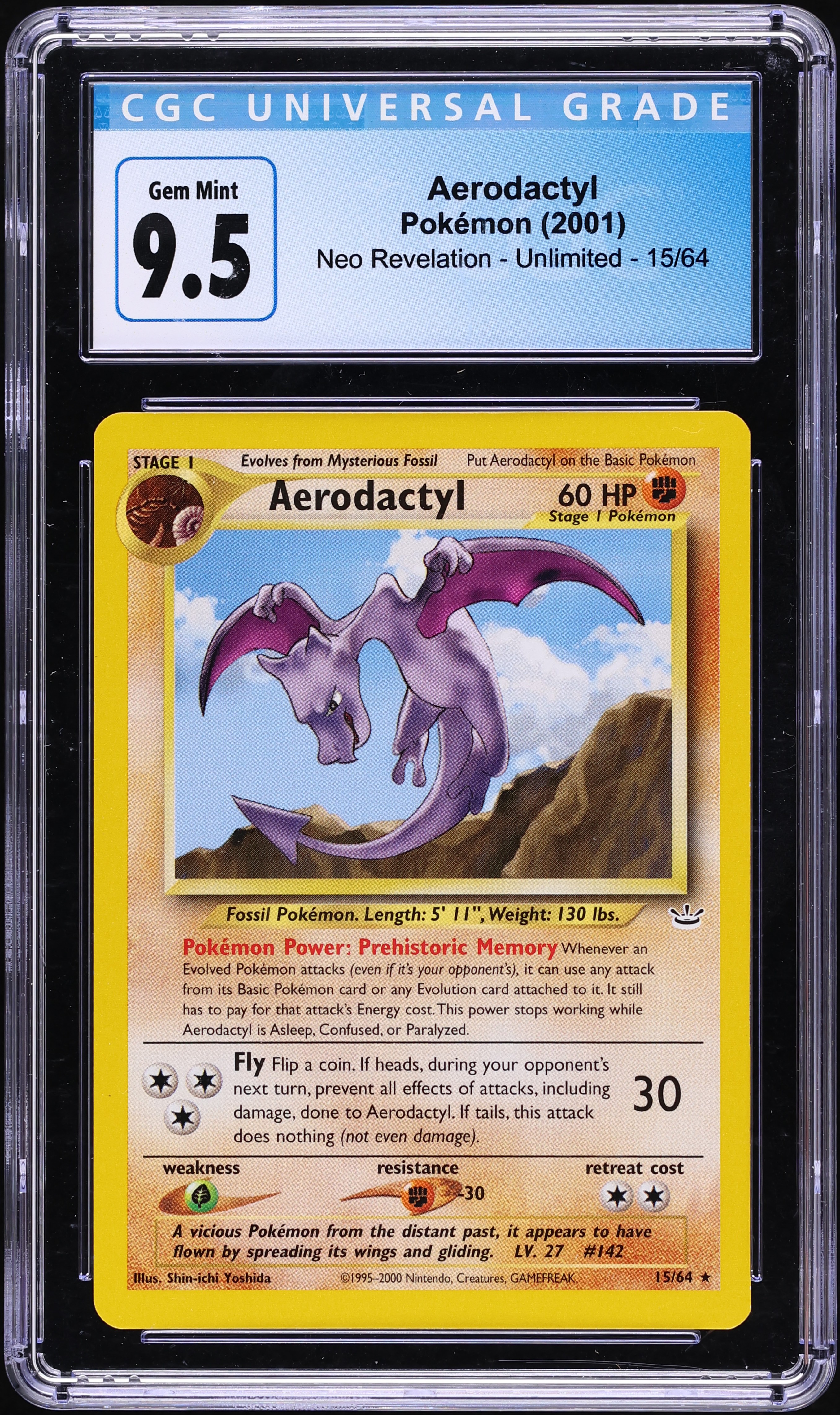 aerodactyl pokemon card 1995 proxy cards first edition foil (Fossil FO 1) Reactive Protection Pokemon Fossil Holo Rare Aerodactyl
