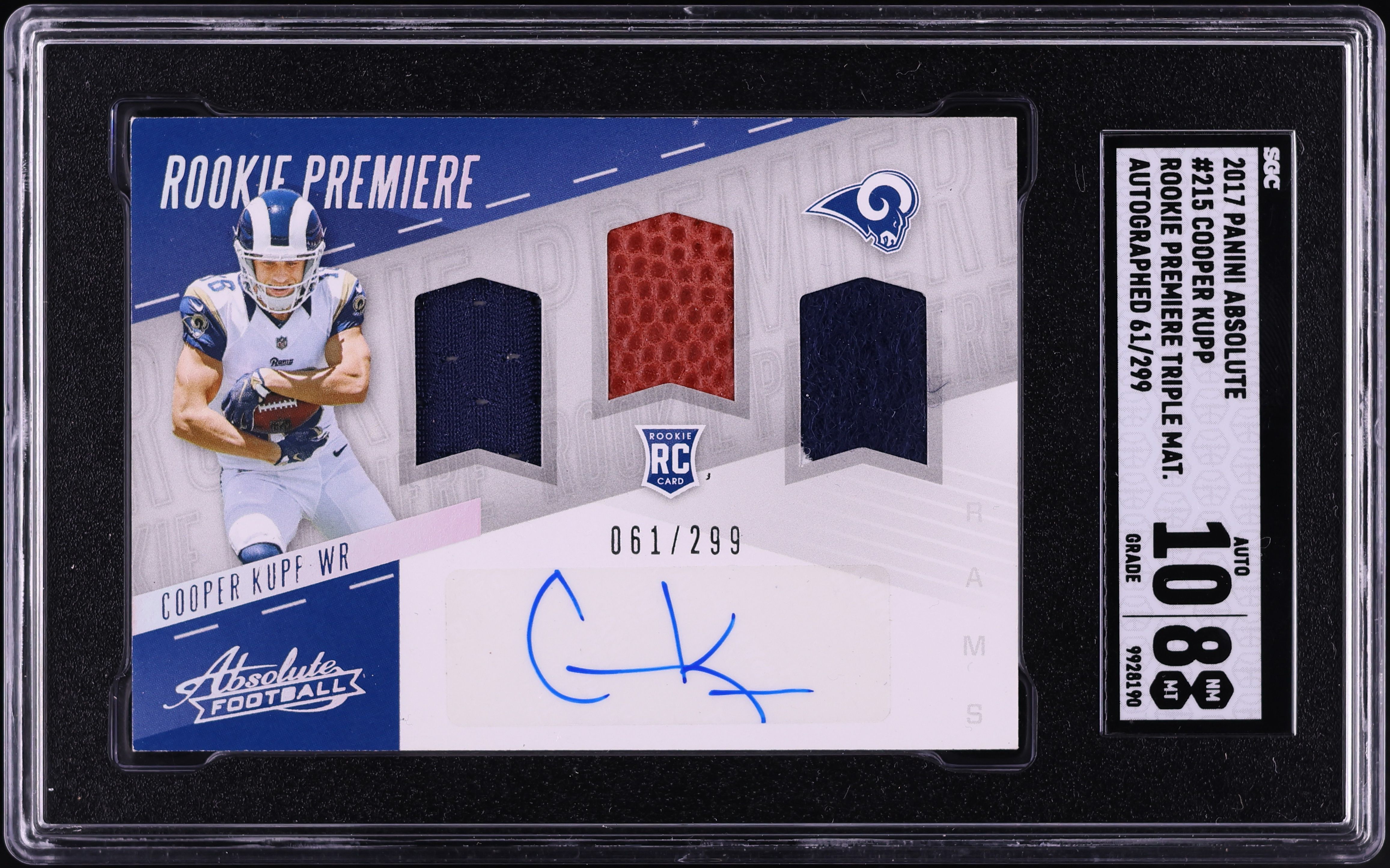 2017 Absolute Premiere Triple Cooper Kupp ROOKIE PATCH AUTO /299