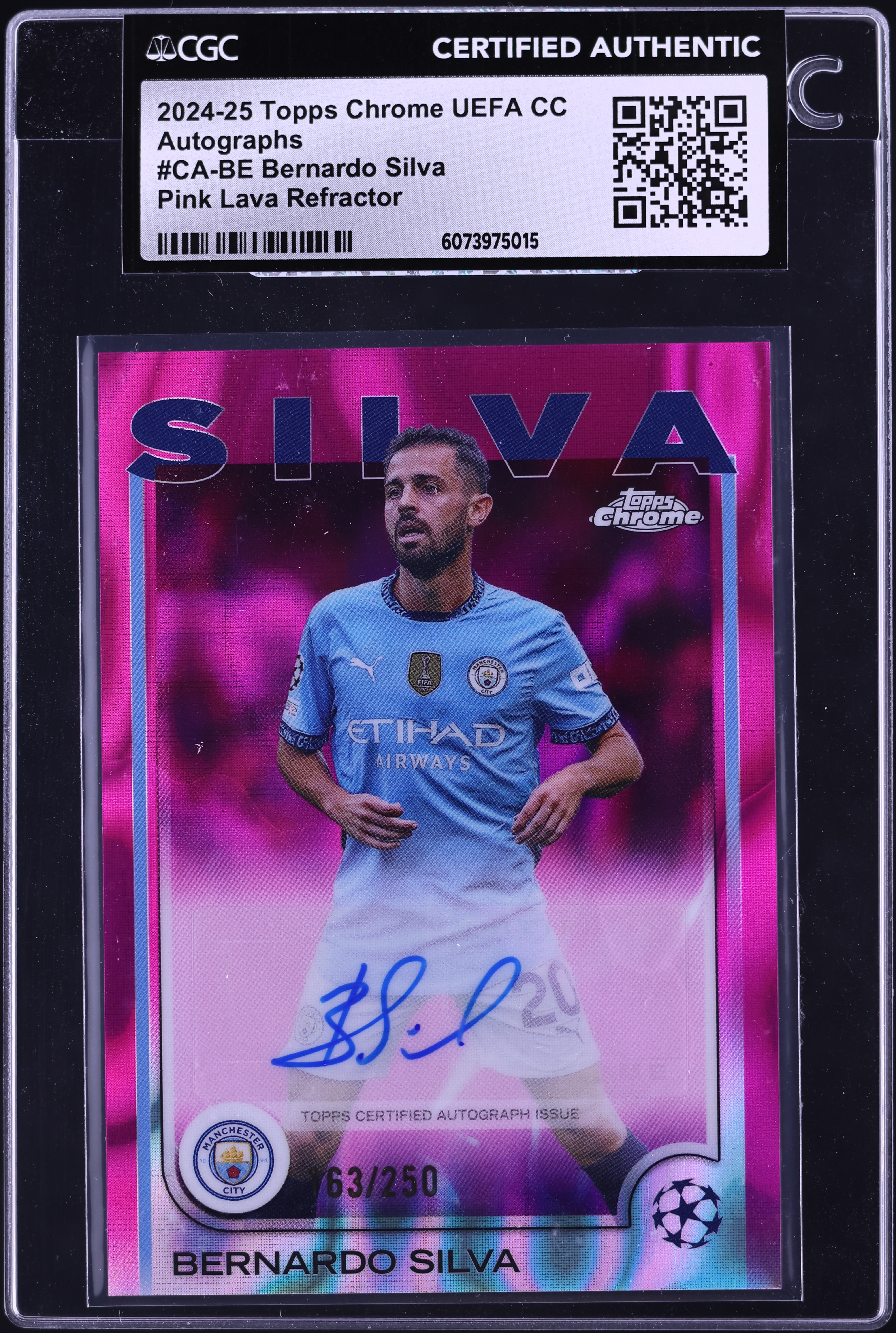 2024 Topps Chrome UCC Pink Lava Refractor Bernardo Silva AUTO /250