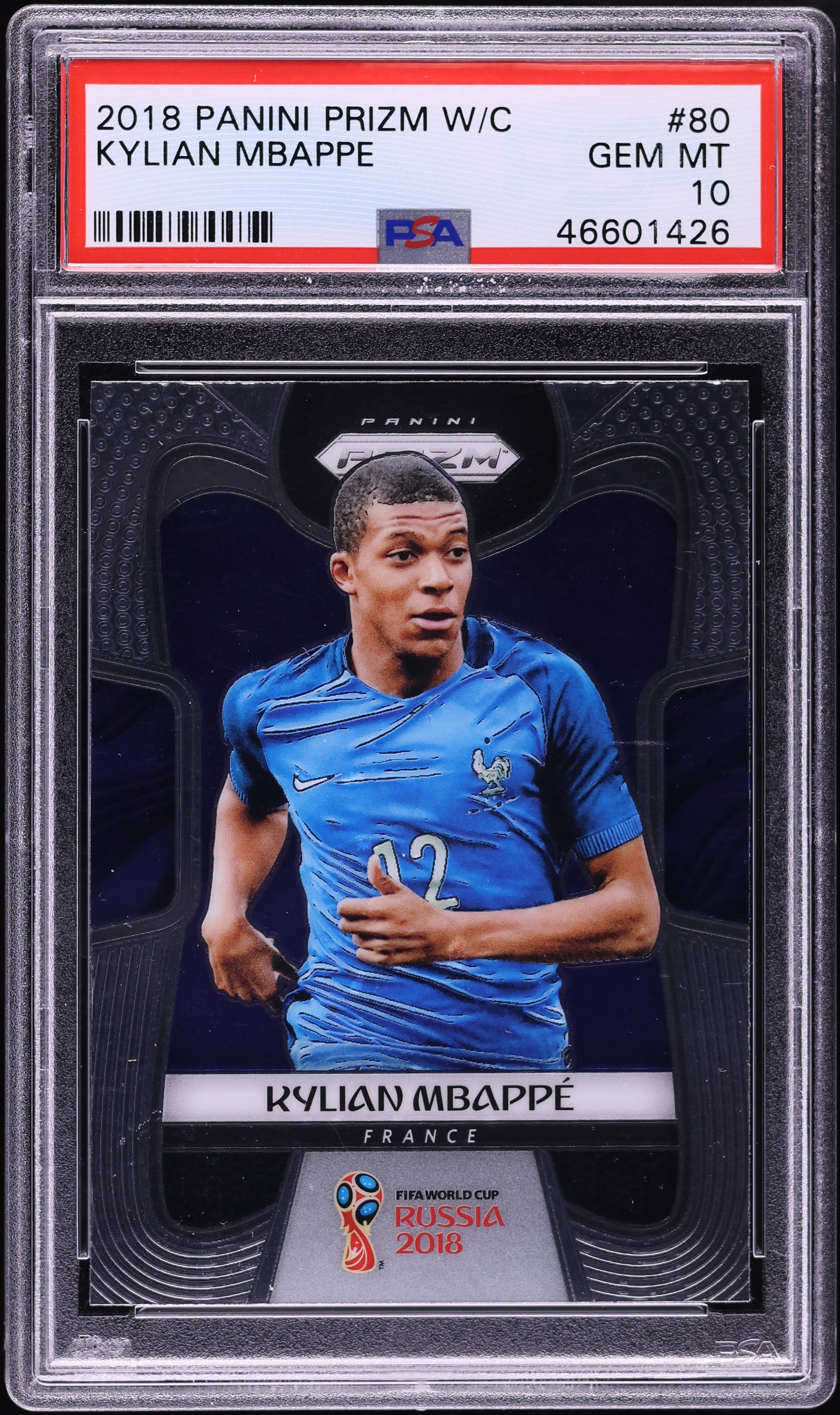 2018 Panini Prizm World Cup Kylain Mbappe ROOKIE #80 PSA 10 GEM