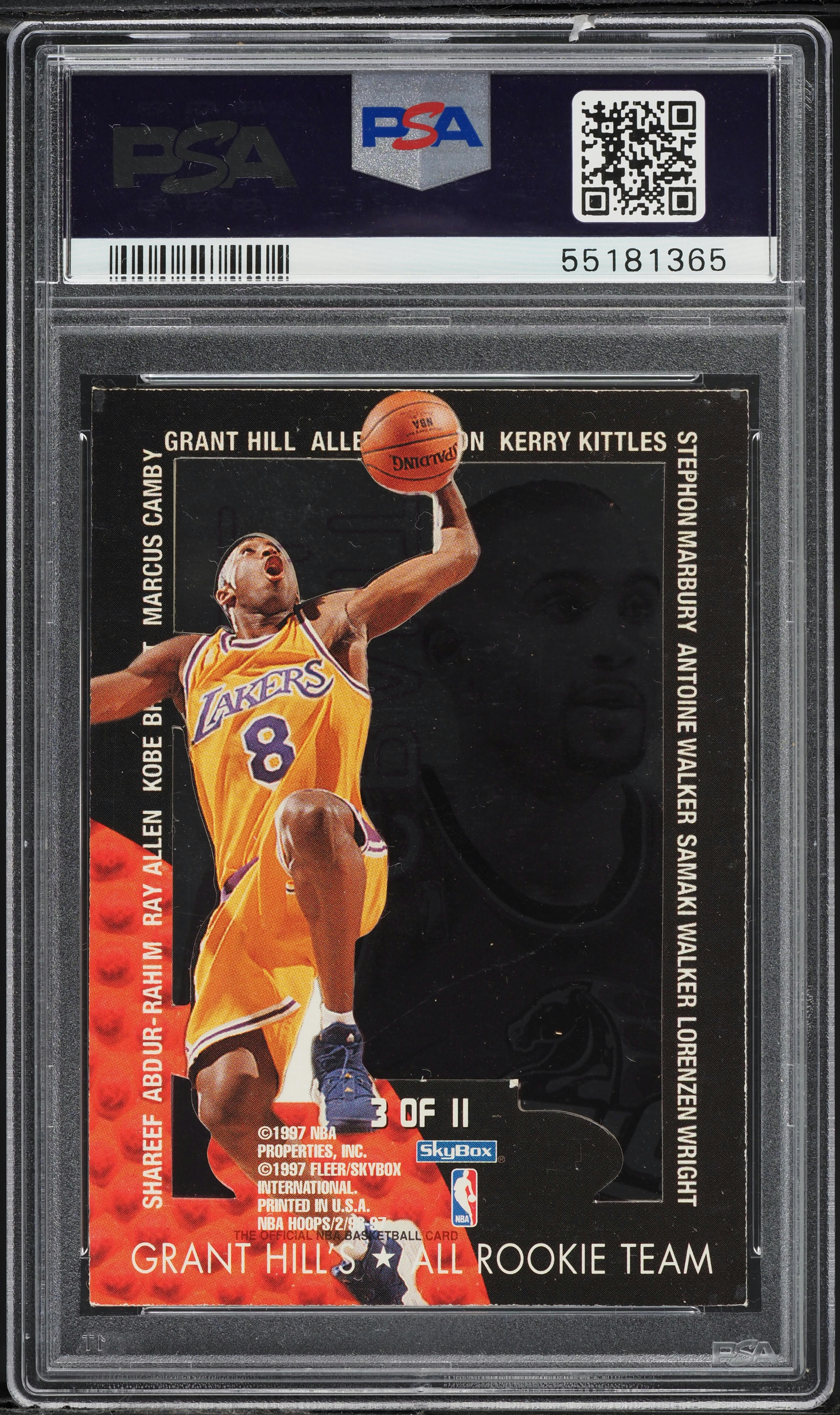 その他 1996-97 Hoops - Grant's All-Rookies Kobe 1996 Hoops Grant Hill's All-Rookie Team Kobe Bryant ROOKIE #3 PSA