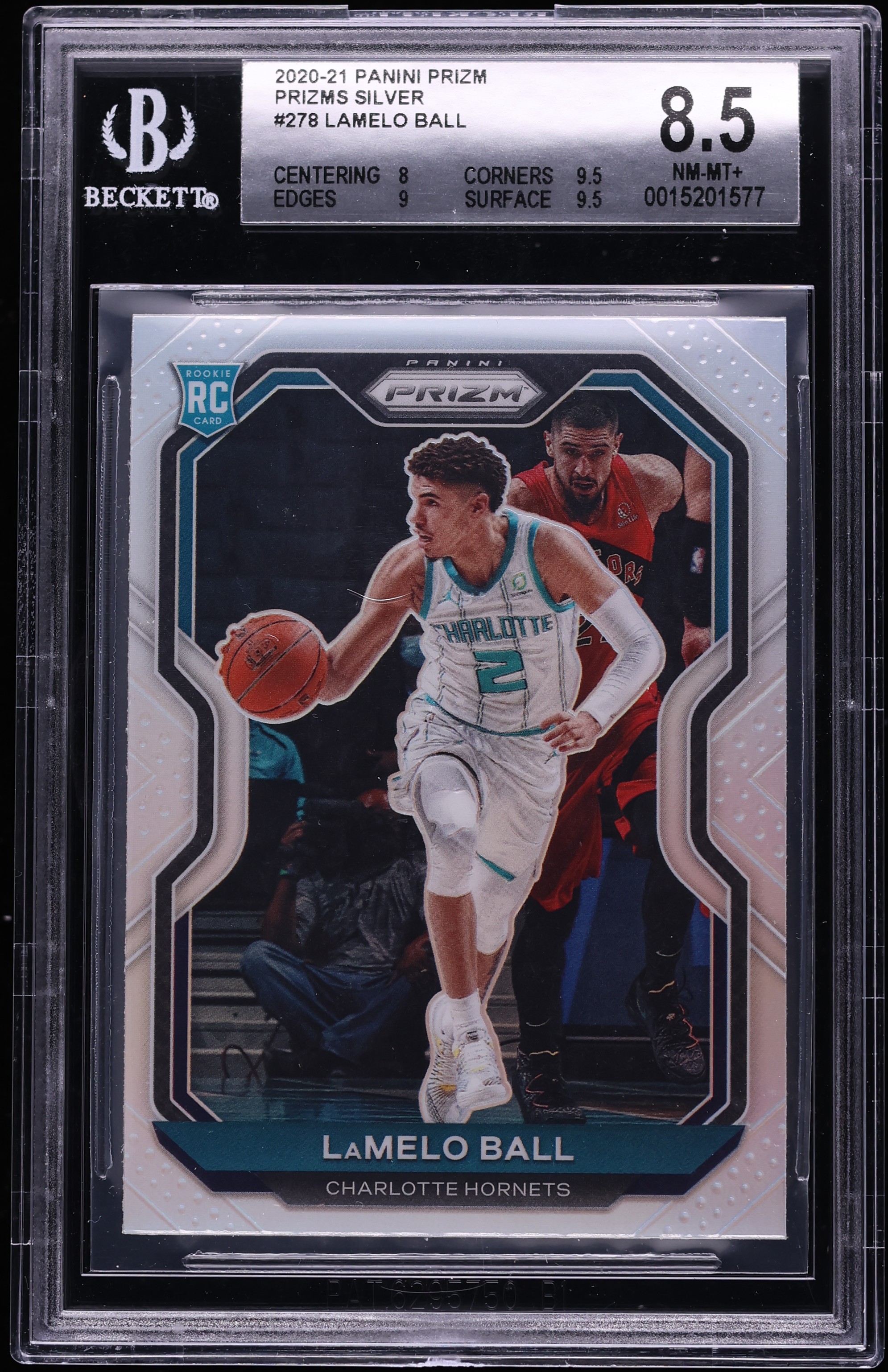 2020 Panini Prizm Silver LaMelo Ball ROOKIE #278 BGS 8.5 NM-MT+ on