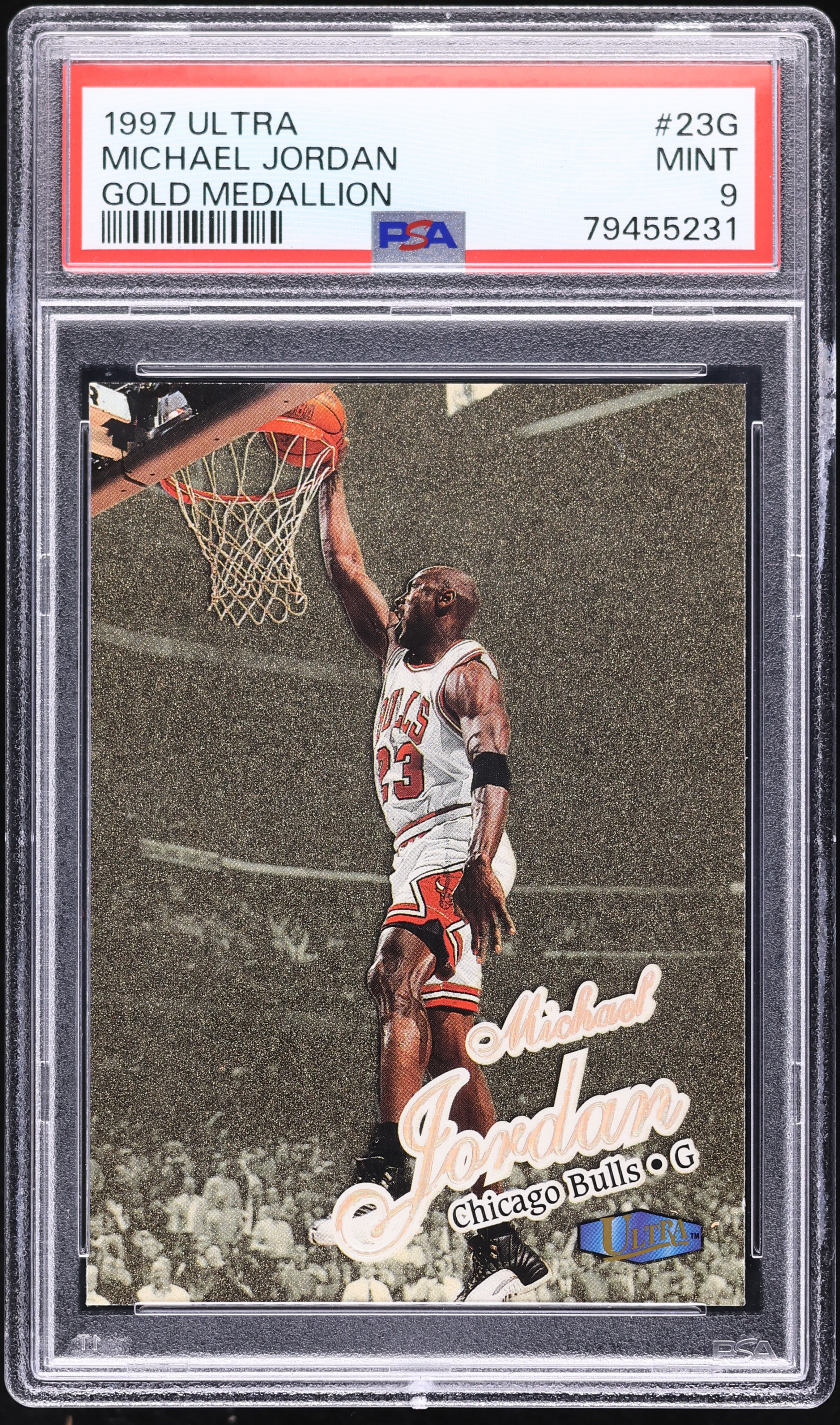 1997 Ultra Gold Medallion Michael Jordan #23G PSA 9 MINT on