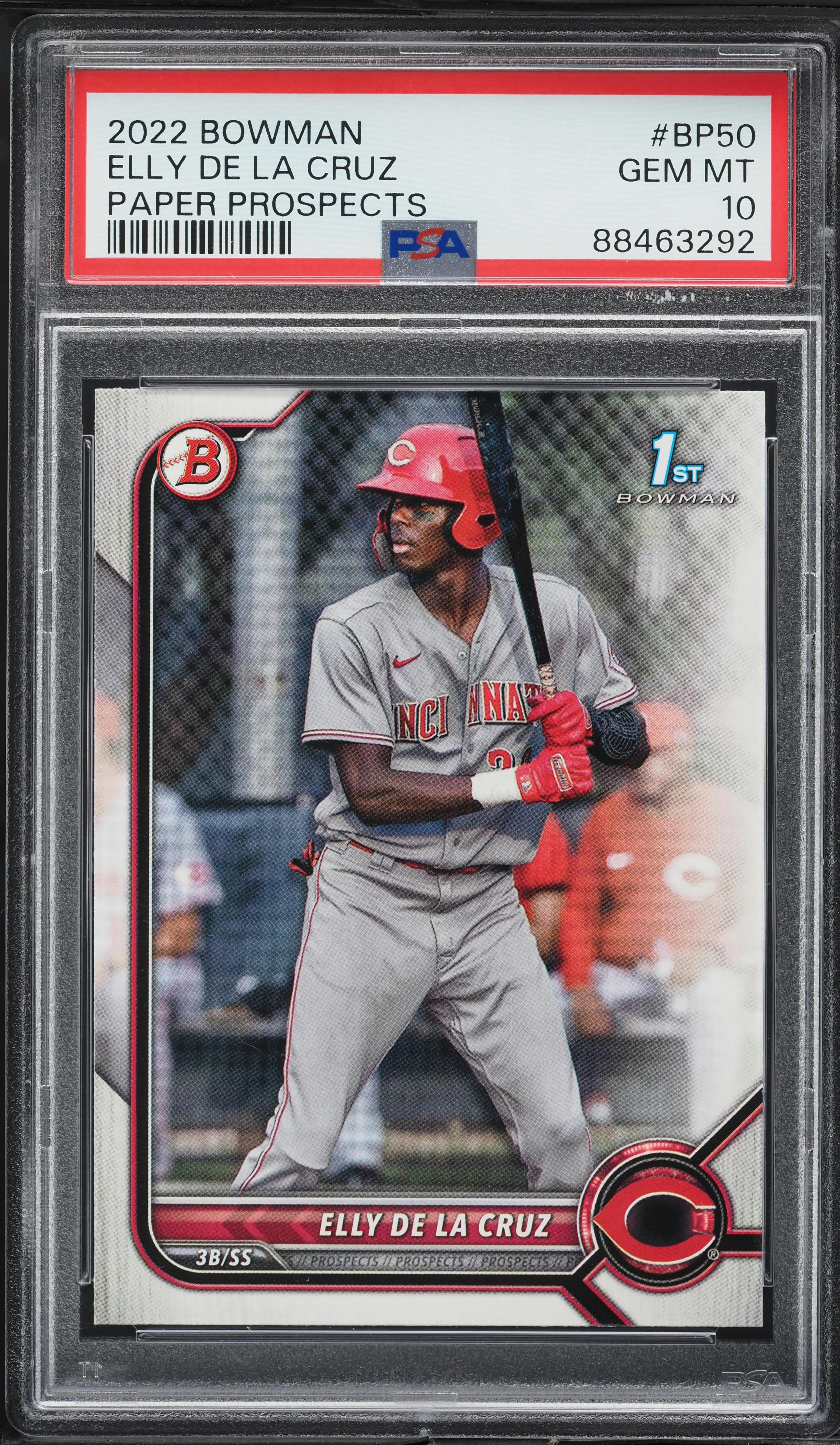 スポーツ選手 ELLY DE LA CRUZ_2022 Bowman's Best 2022 Bowman Paper Elly De La Cruz PROSPECT #BP-50 PSA 10 GEM MINT