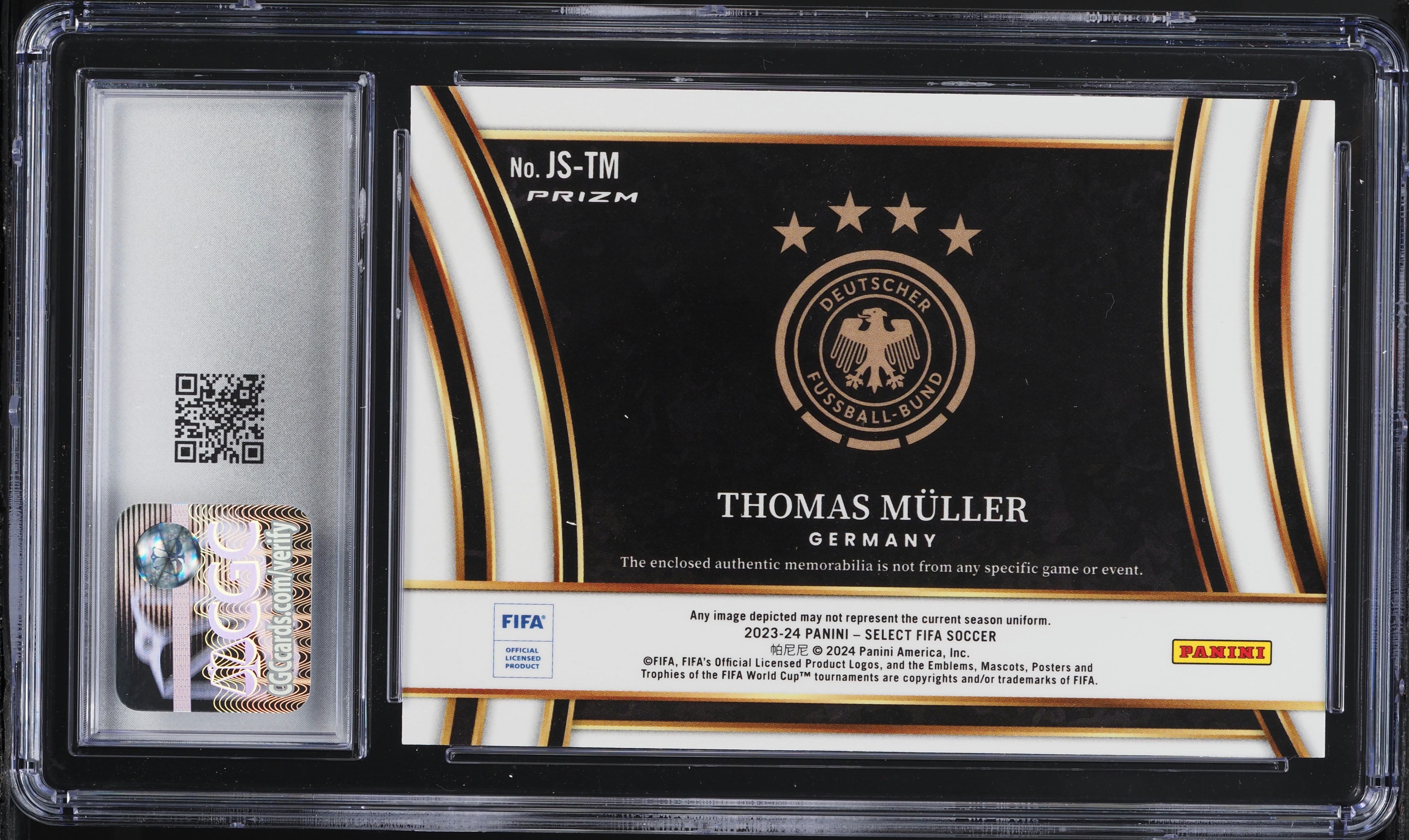 2023 Select FIFA Jumbo Swatches Thomas Muller PATCH #JS-TM CGC 9.5