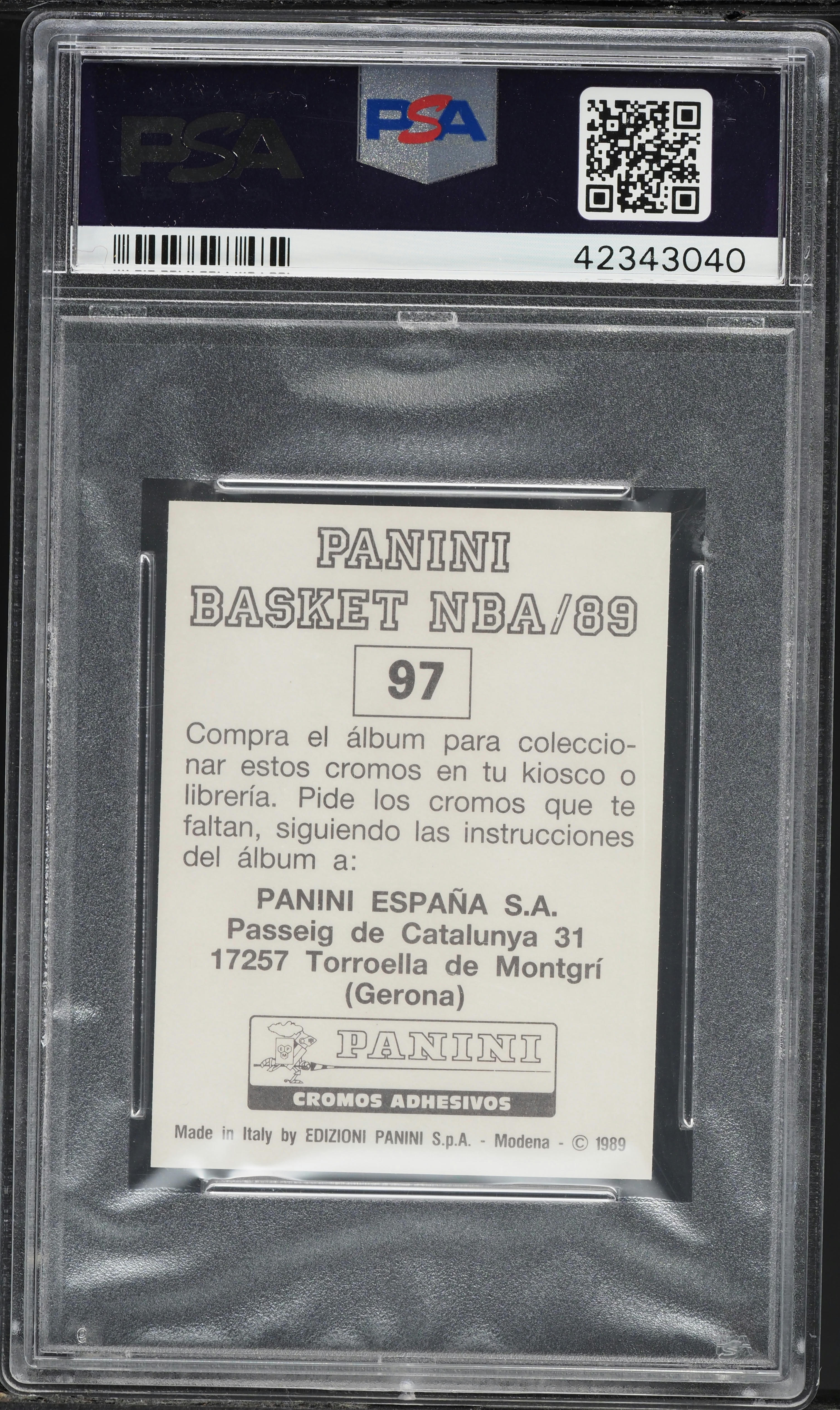 1988 Panini Spanish Sticker Dennis Rodman ROOKIE #97 PSA 10 GEM 