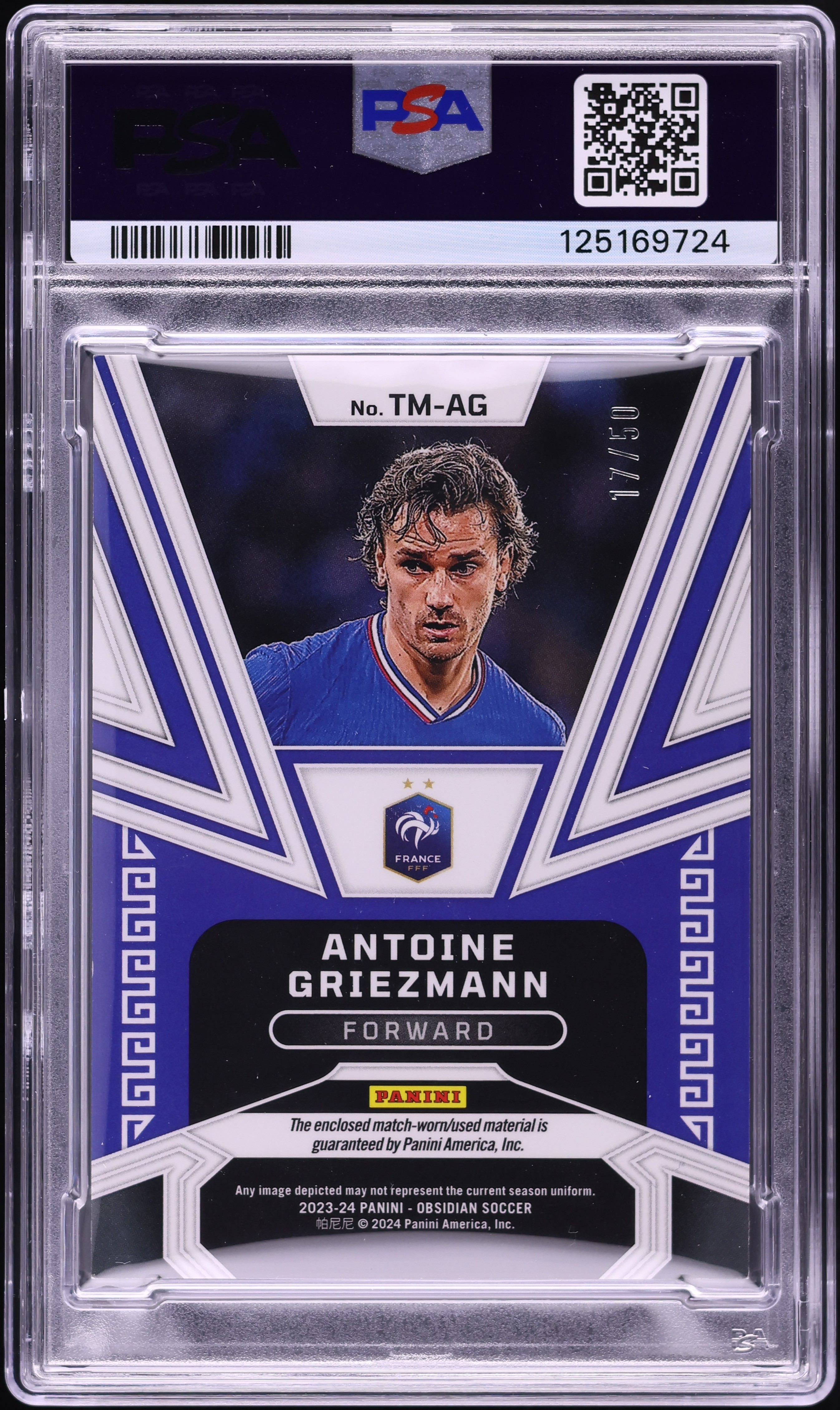 2023 Panini Obsidian Trifecta Antoine Griezmann PATCH /50 #TM-AG 
