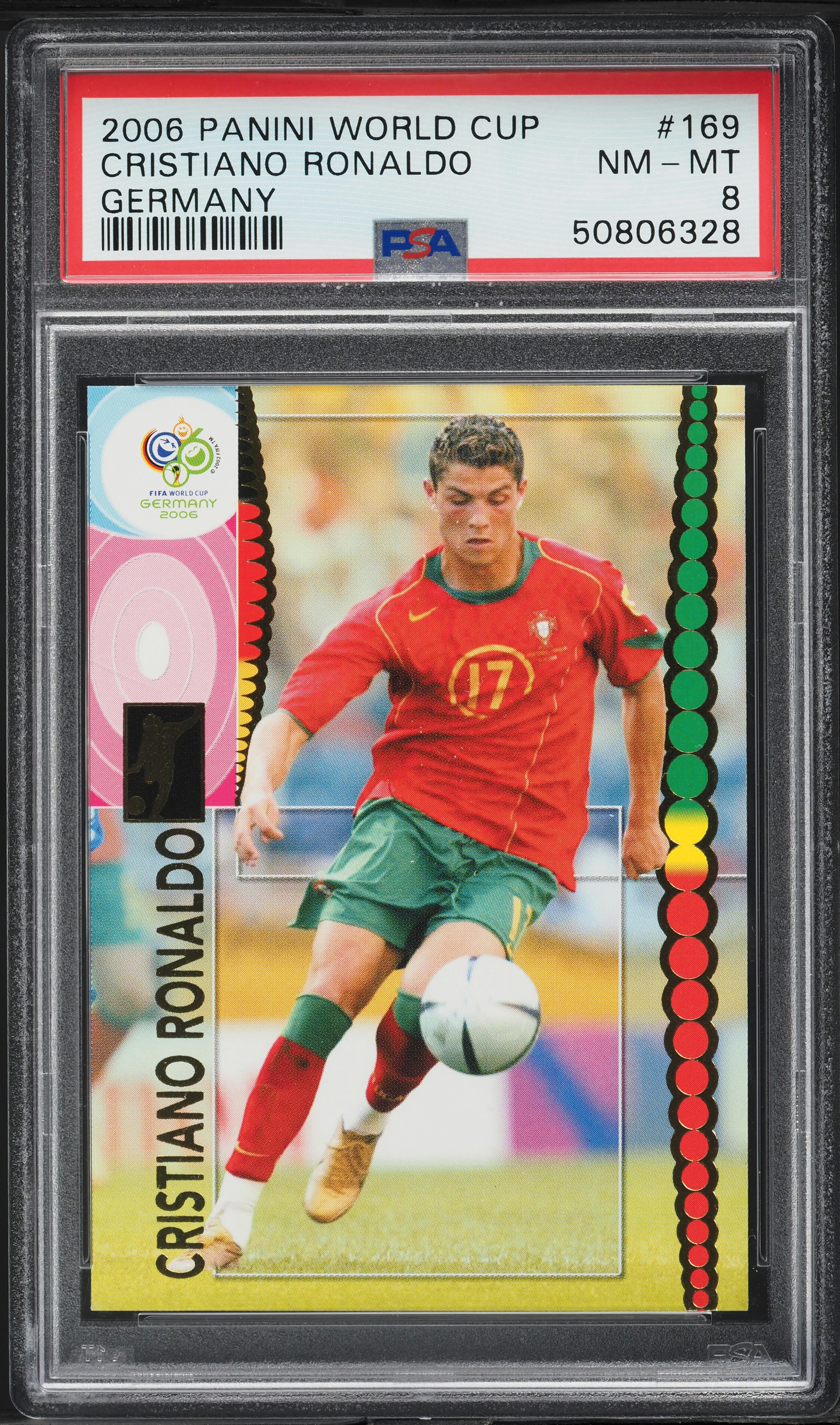 2006 Panini World Cup Germany Cristiano Ronaldo #169 PSA 8 NM-MT