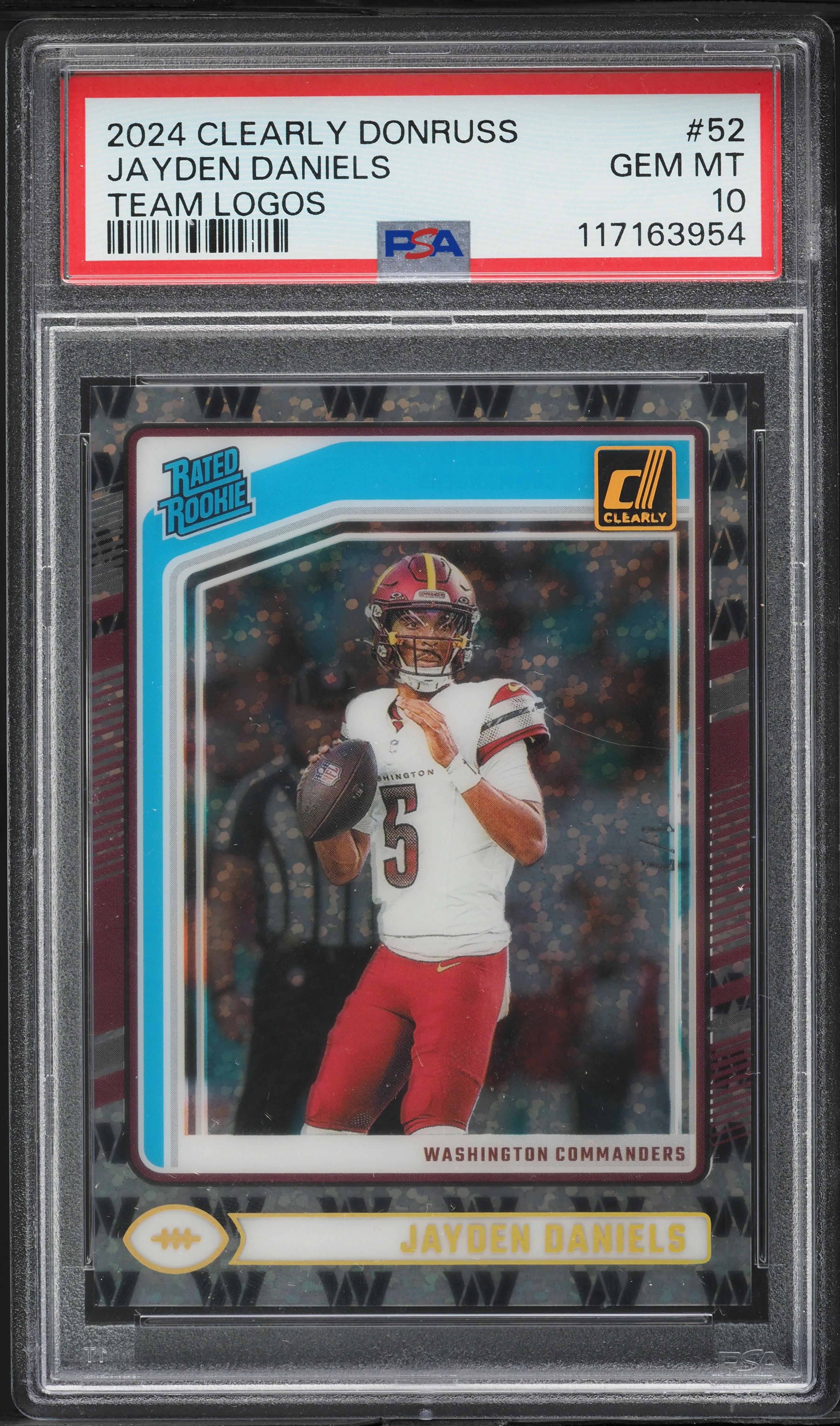 2024 Panini Clearly Donruss Team Logos Jayden Daniels ROOKIE #52