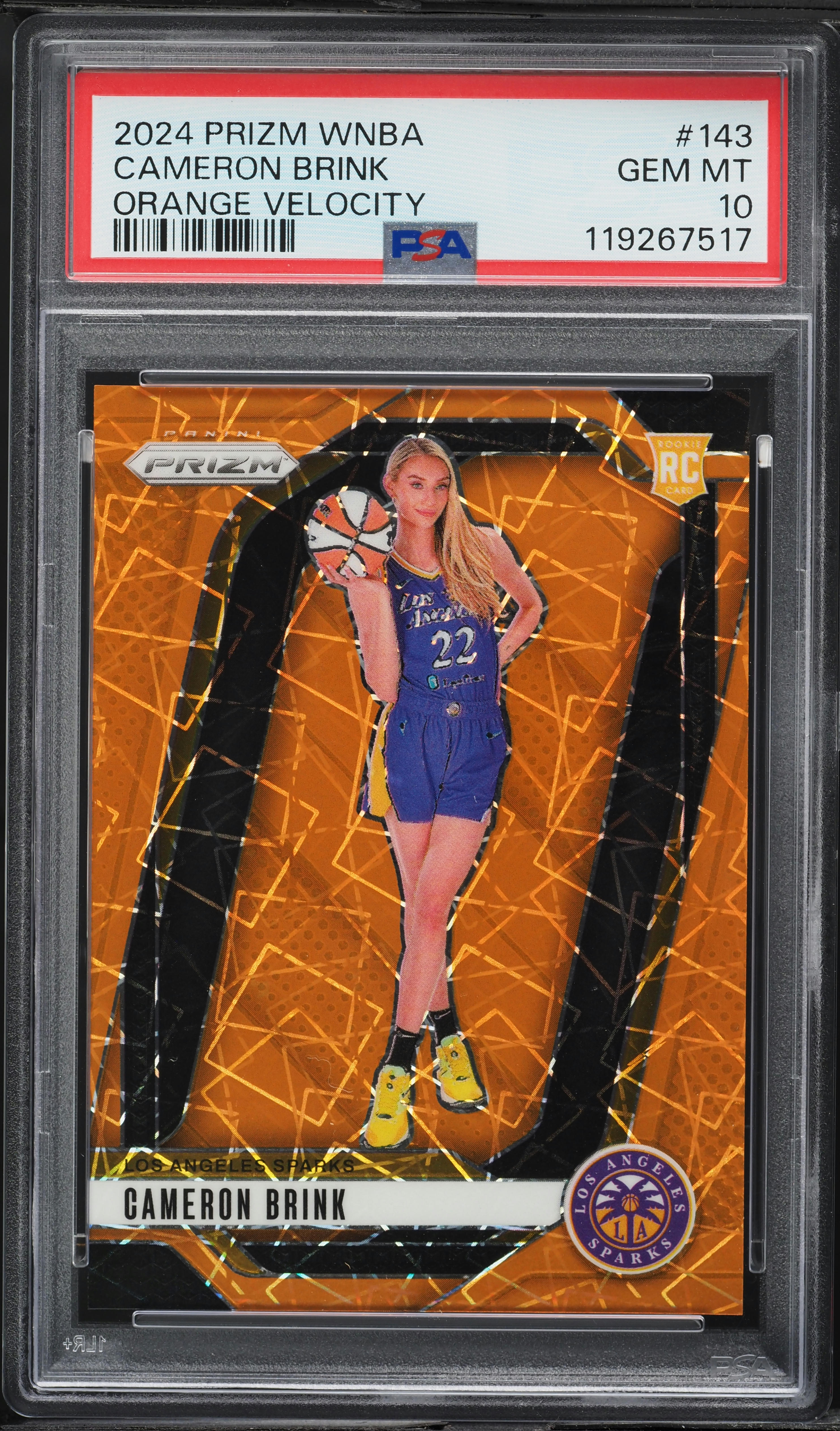 2024 Panini Prizm WNBA Orange Velocity Cameron Brink ROOKIE #143 