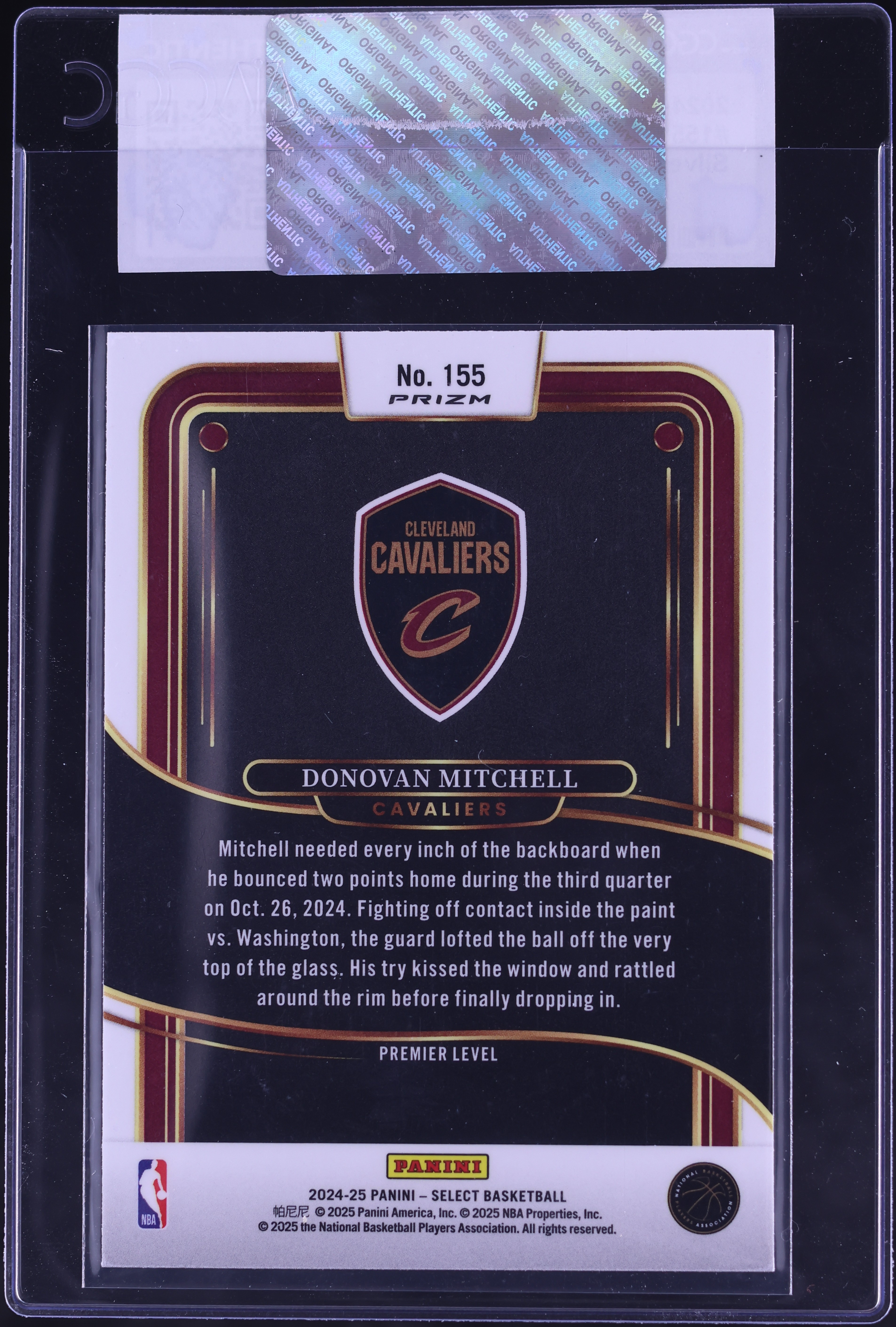 2024 Select Premier Level Silver Donovan Mitchell #155 CGC AUTH on