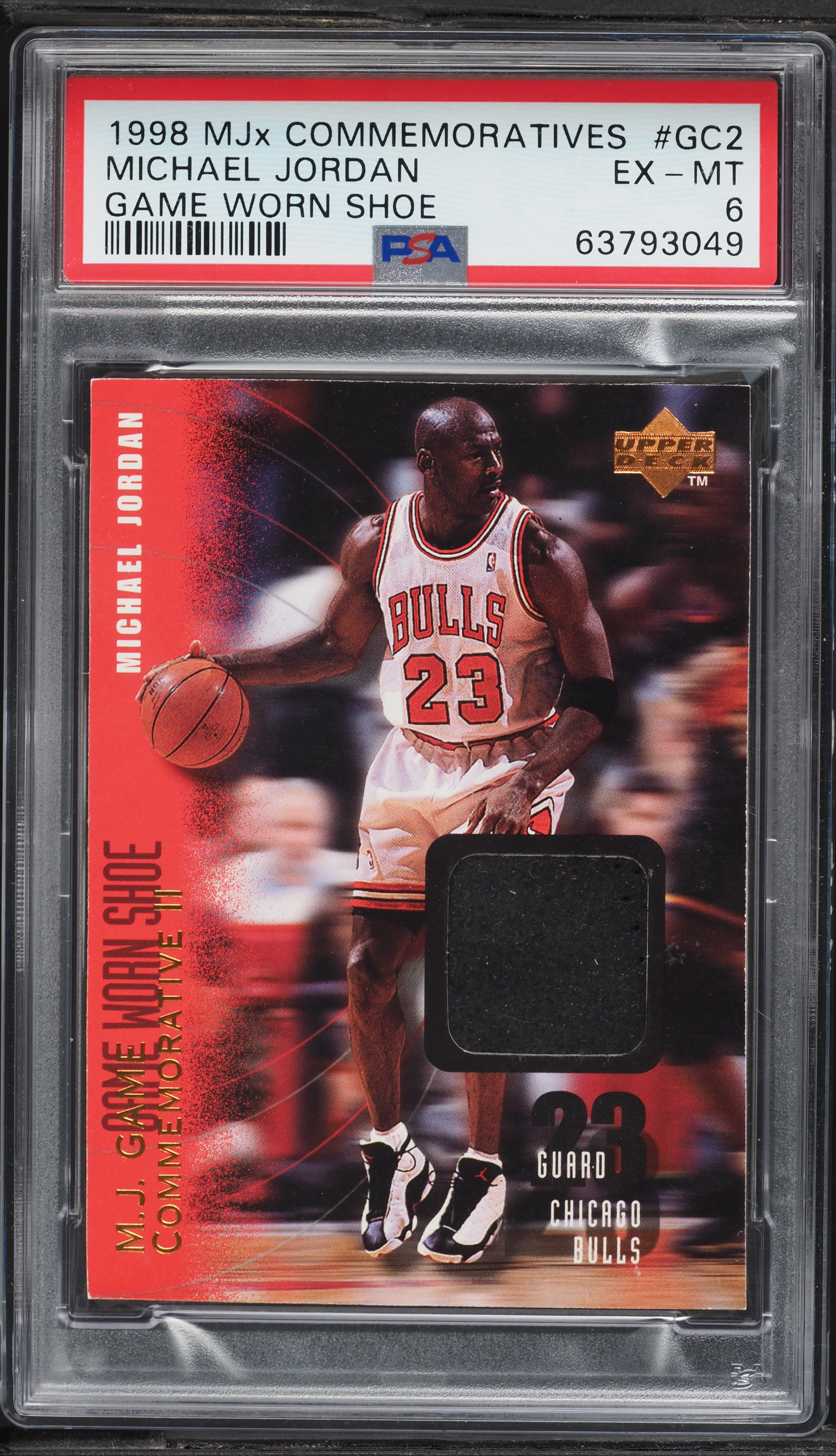 1998 Upper Deck MJ Game Worn Shoe Michael Jordan PATCH JERSEY #23 