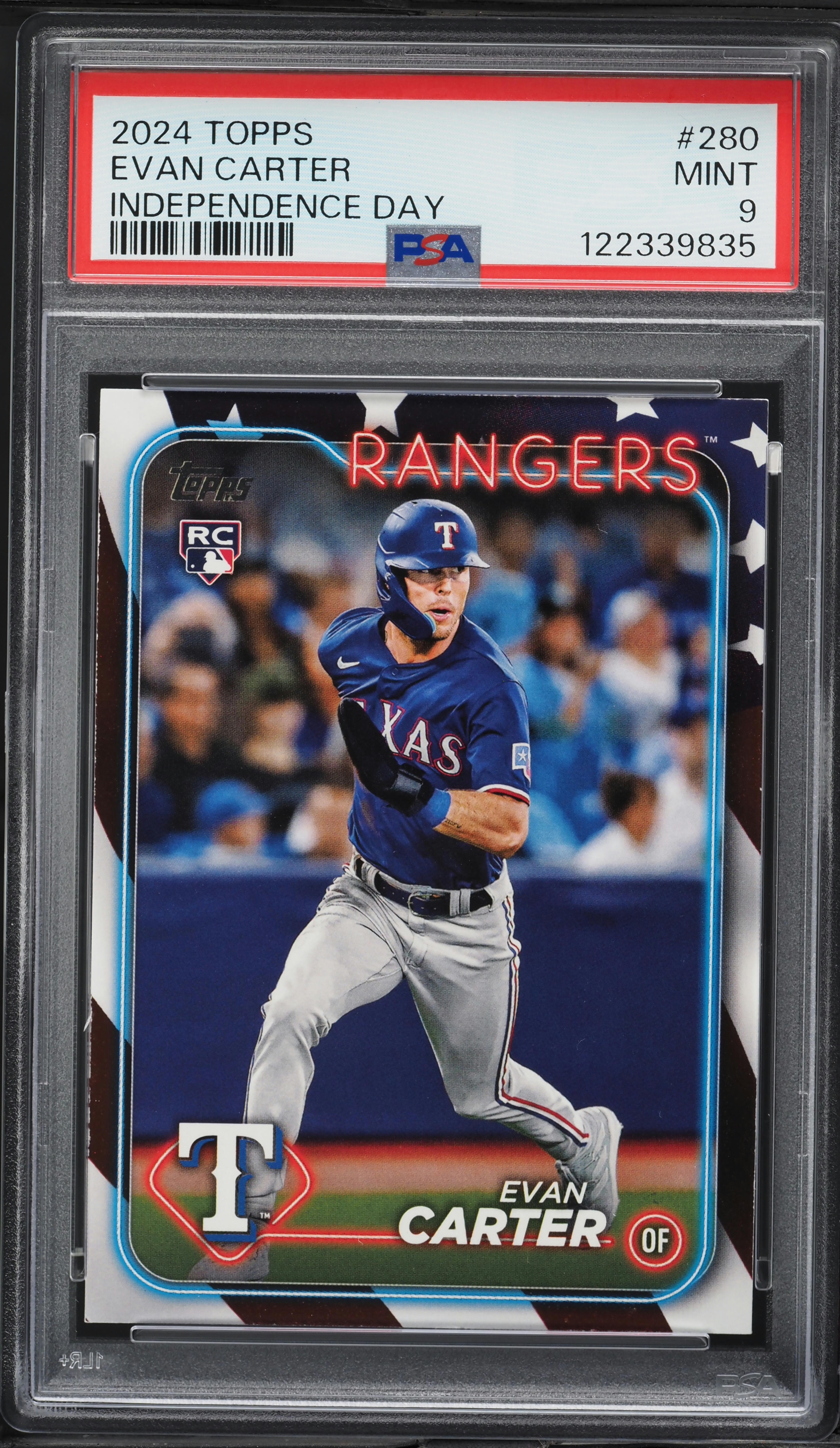 2024 Topps Independence Day Evan Carter ROOKIE /76 #280 PSA 9 MINT