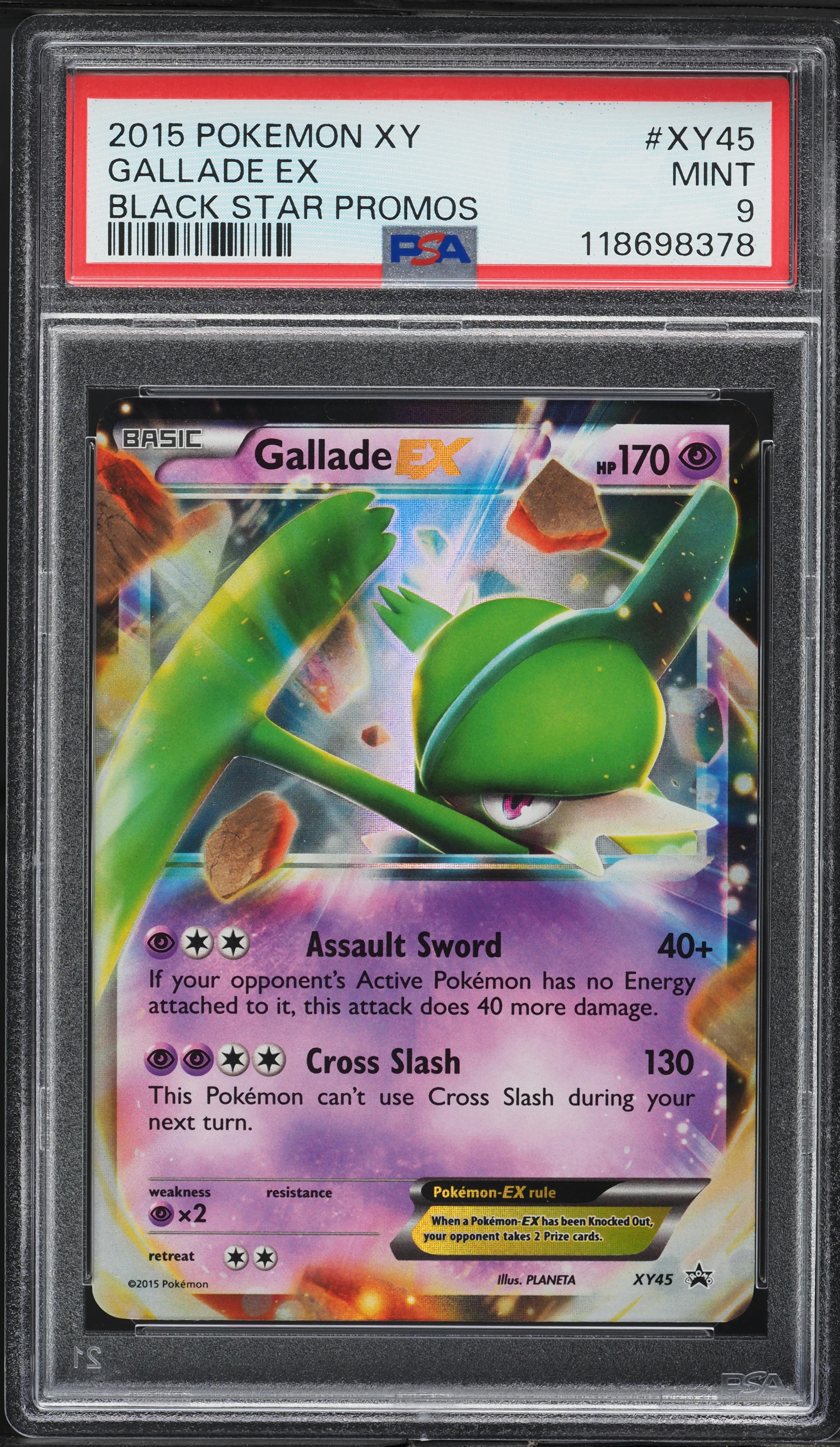 2015 Pokemon XY Black Star Promos Gallade Ex #XY45 PSA 9 MINT on