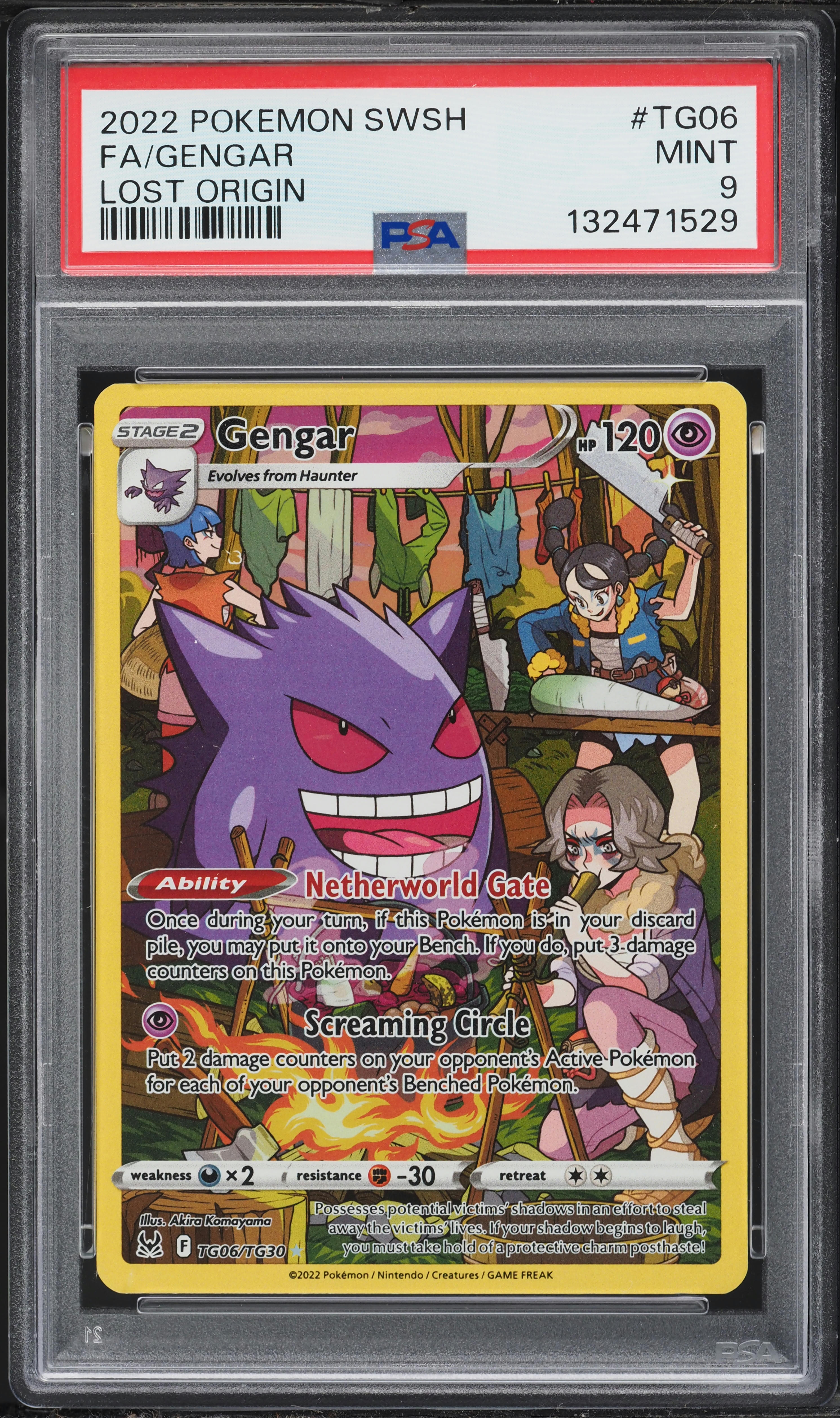 2022 Pokemon Sword & Shield Lost Origin CHR Gengar #TG06 PSA 9