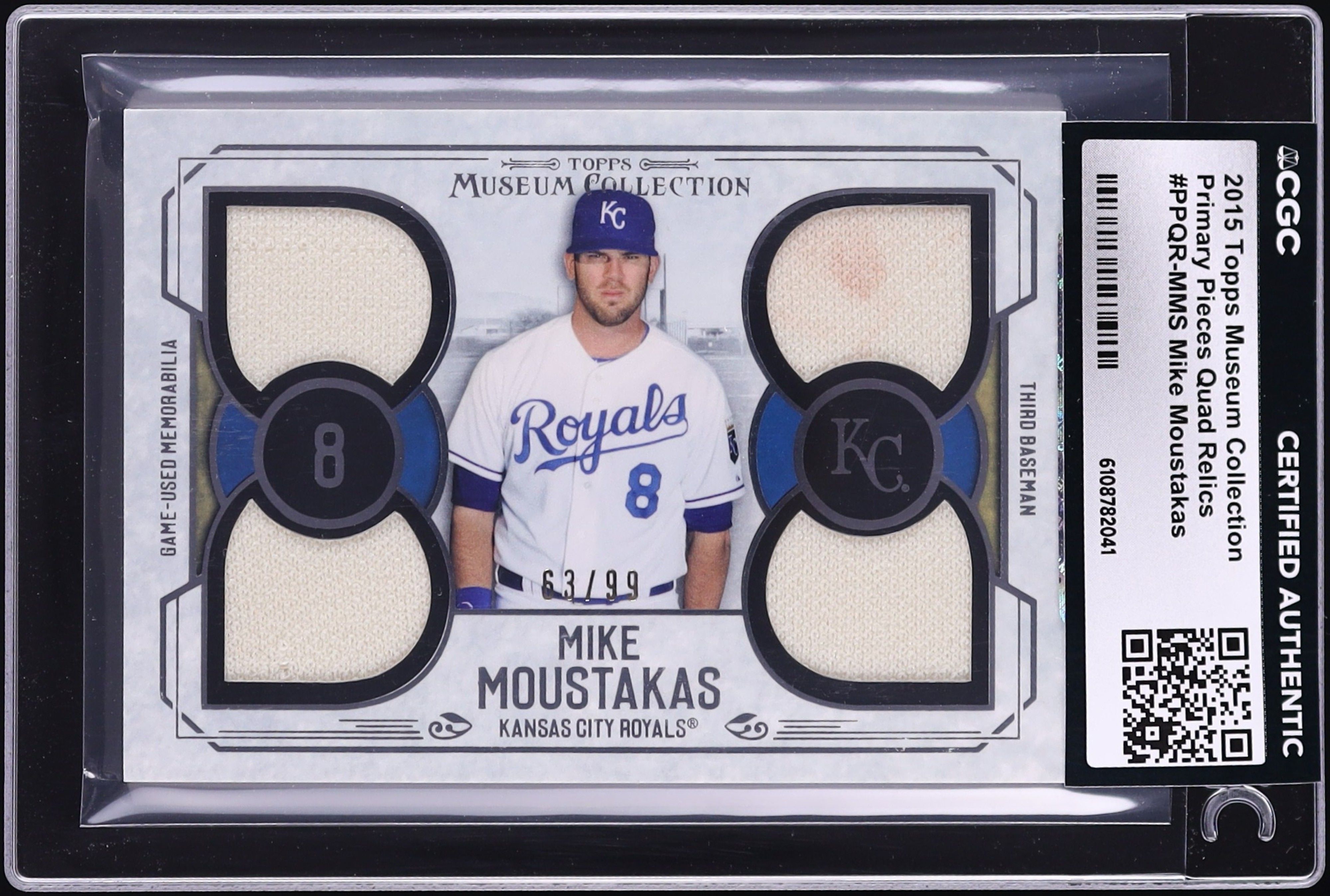 2015 Topps Museum Collection Primary Pieces Quad Mike Moustakas