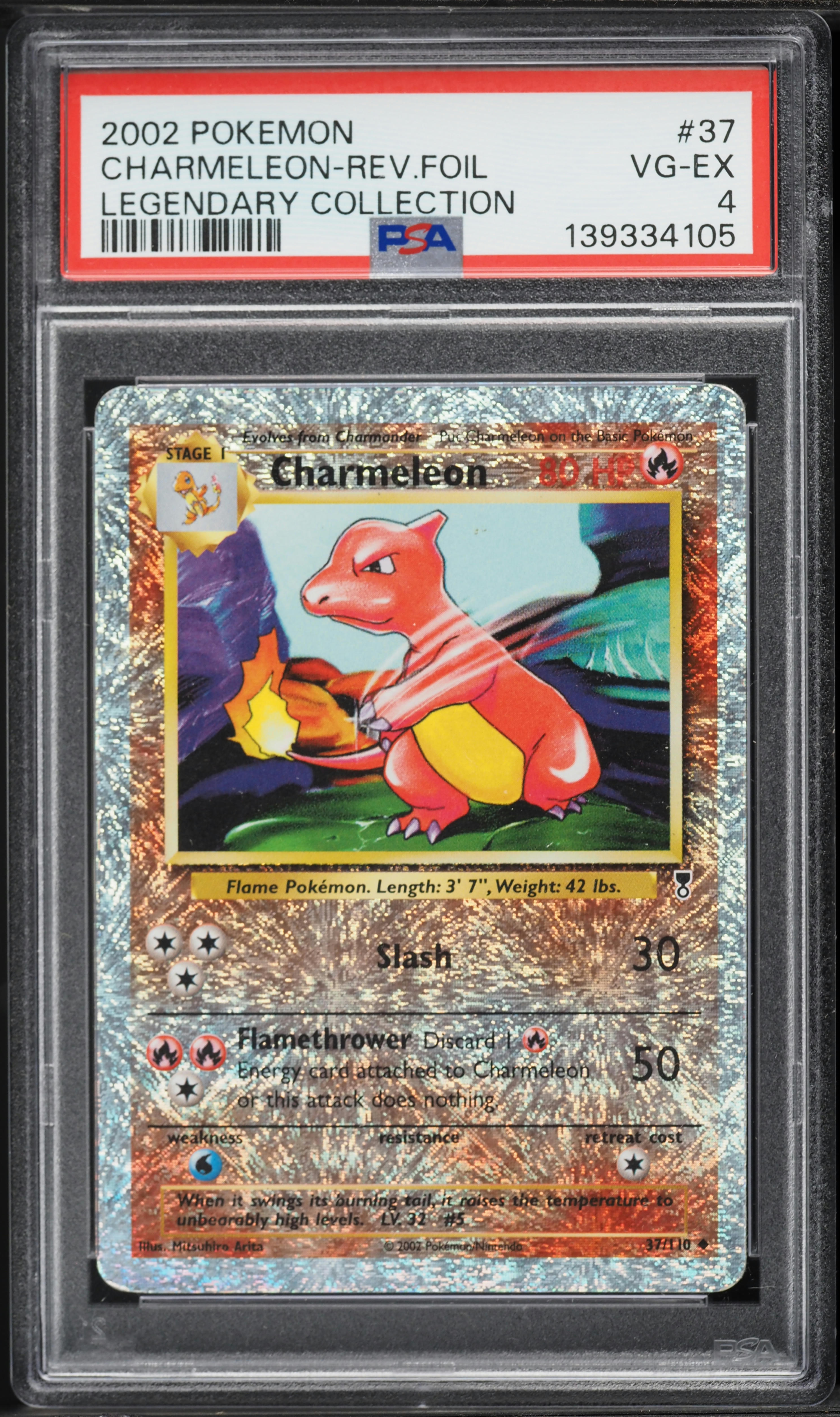 2002 Pokemon Legendary Collection Reverse Holo Charmeleon #37 PSA