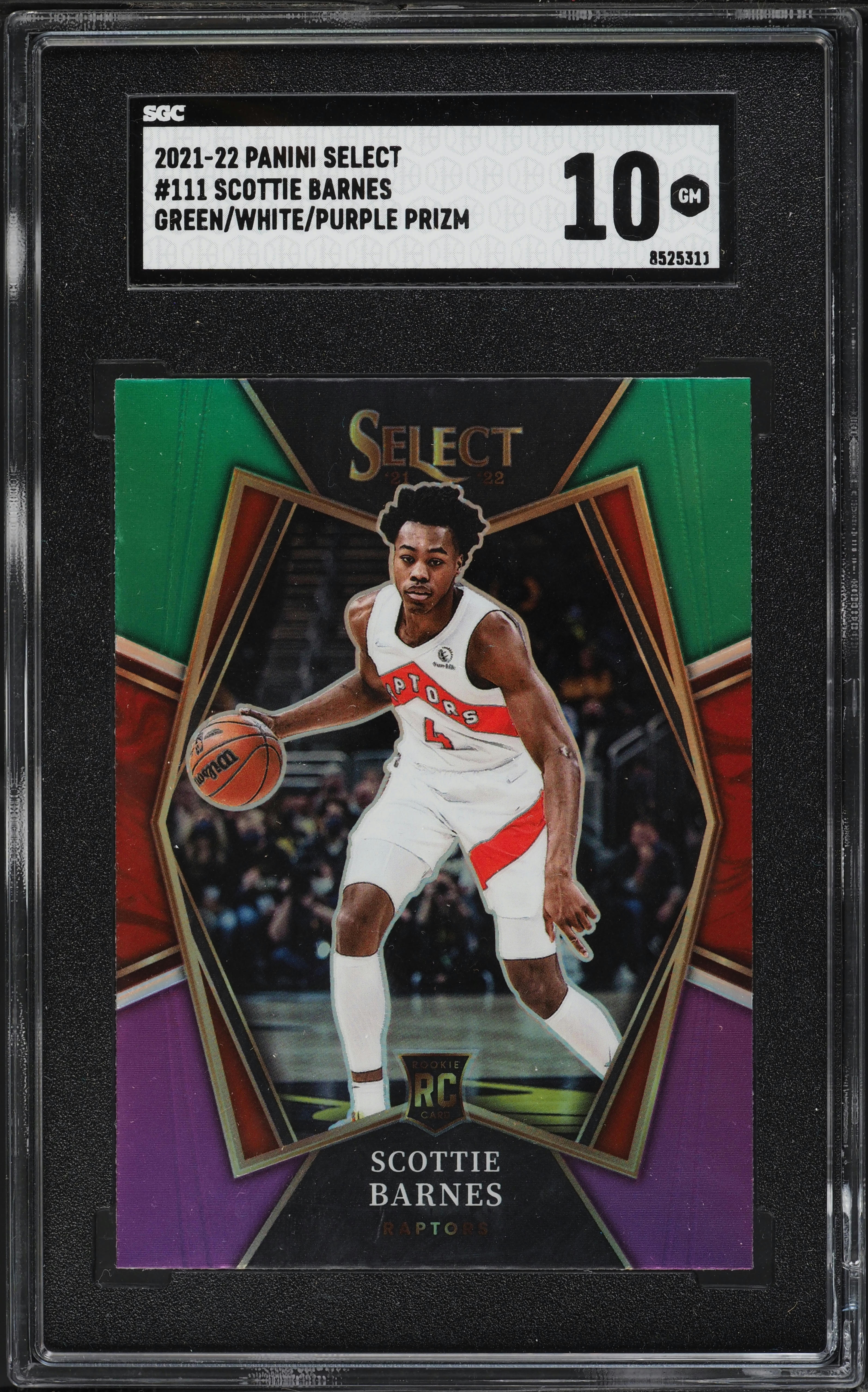 2021 Select Premier Level Green White Purple Prizm Scottie Barnes 