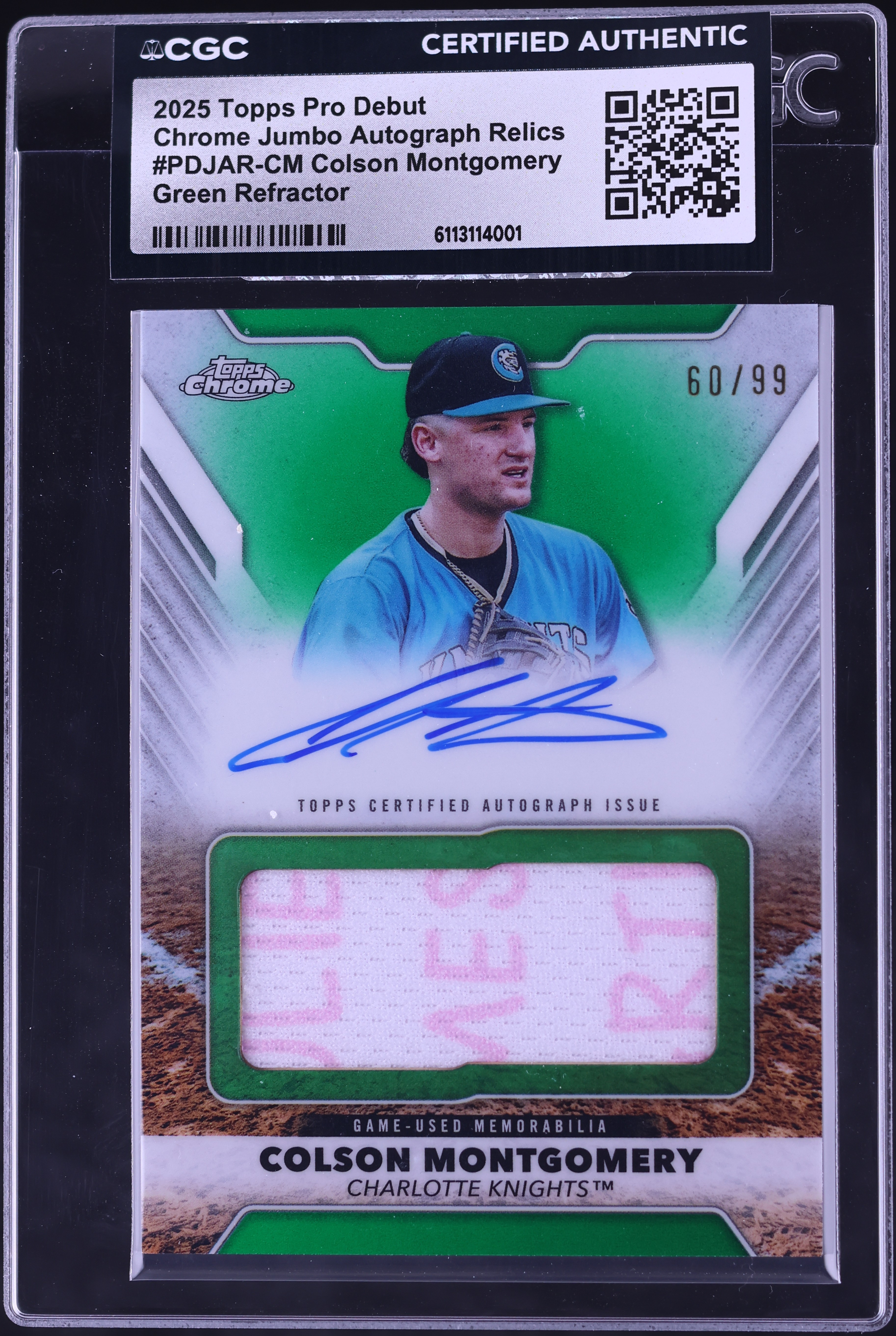 2025 Topps Chrome Pro Debut Green Refractor Colson Montgomery 