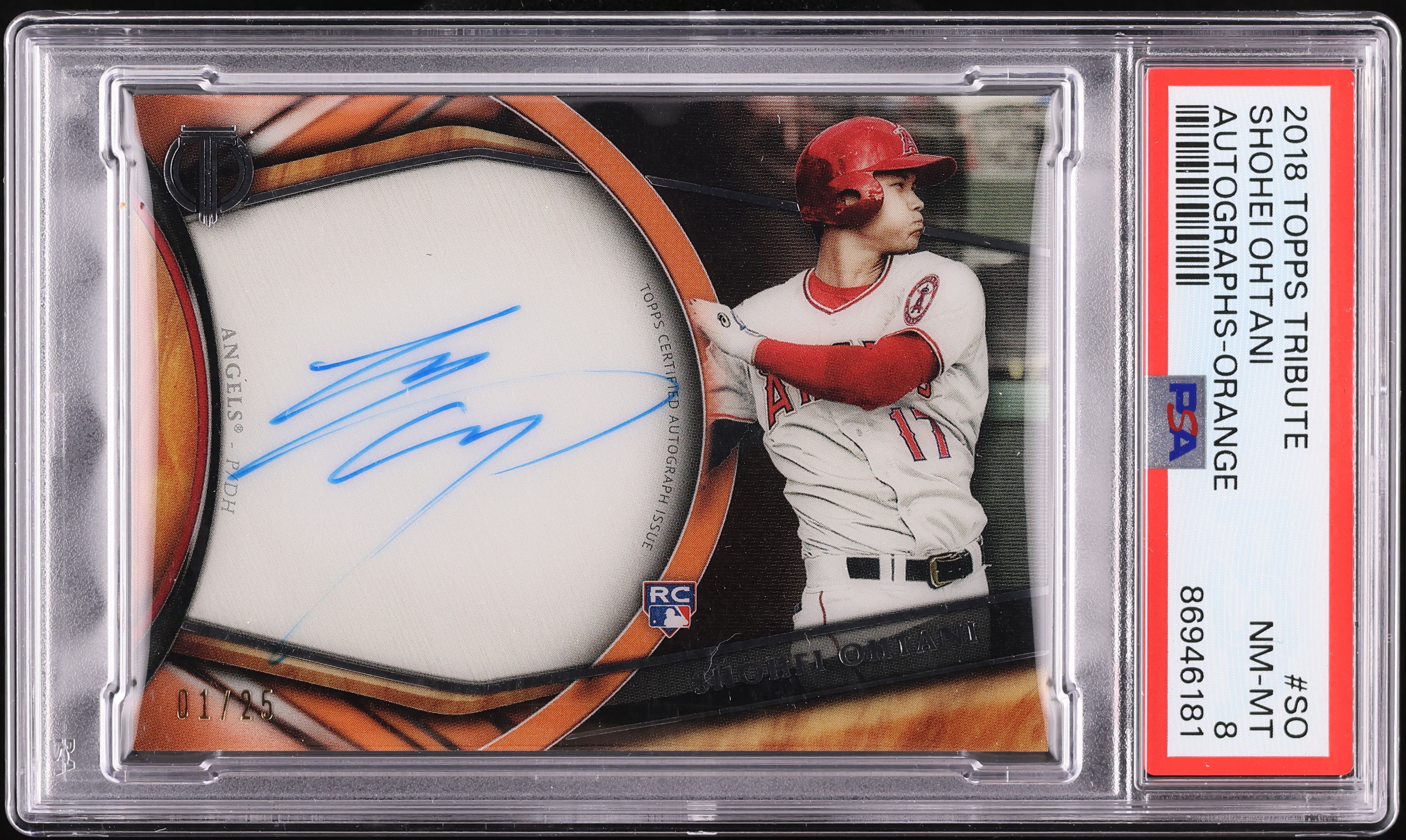 スポーツ選手 TOPPS TRIBUTE AUTOGRAPHS 2018 Topps Tribute Orange Shohei Ohtani ROOKIE AUTO 1/25 #TA-SO