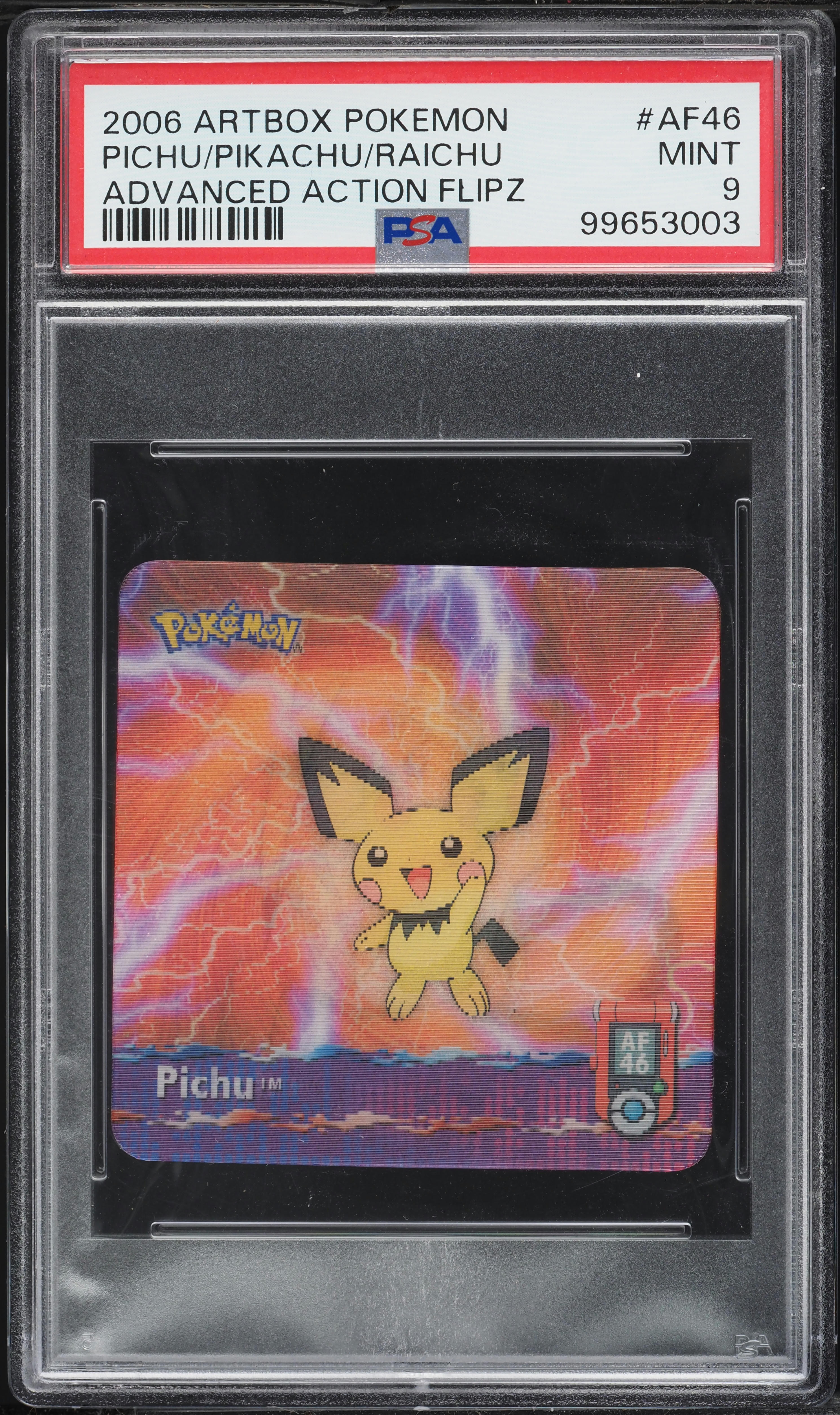 2006 Pokemon Artbox Advanced Action Flipz Pichu Pikachu Raichu