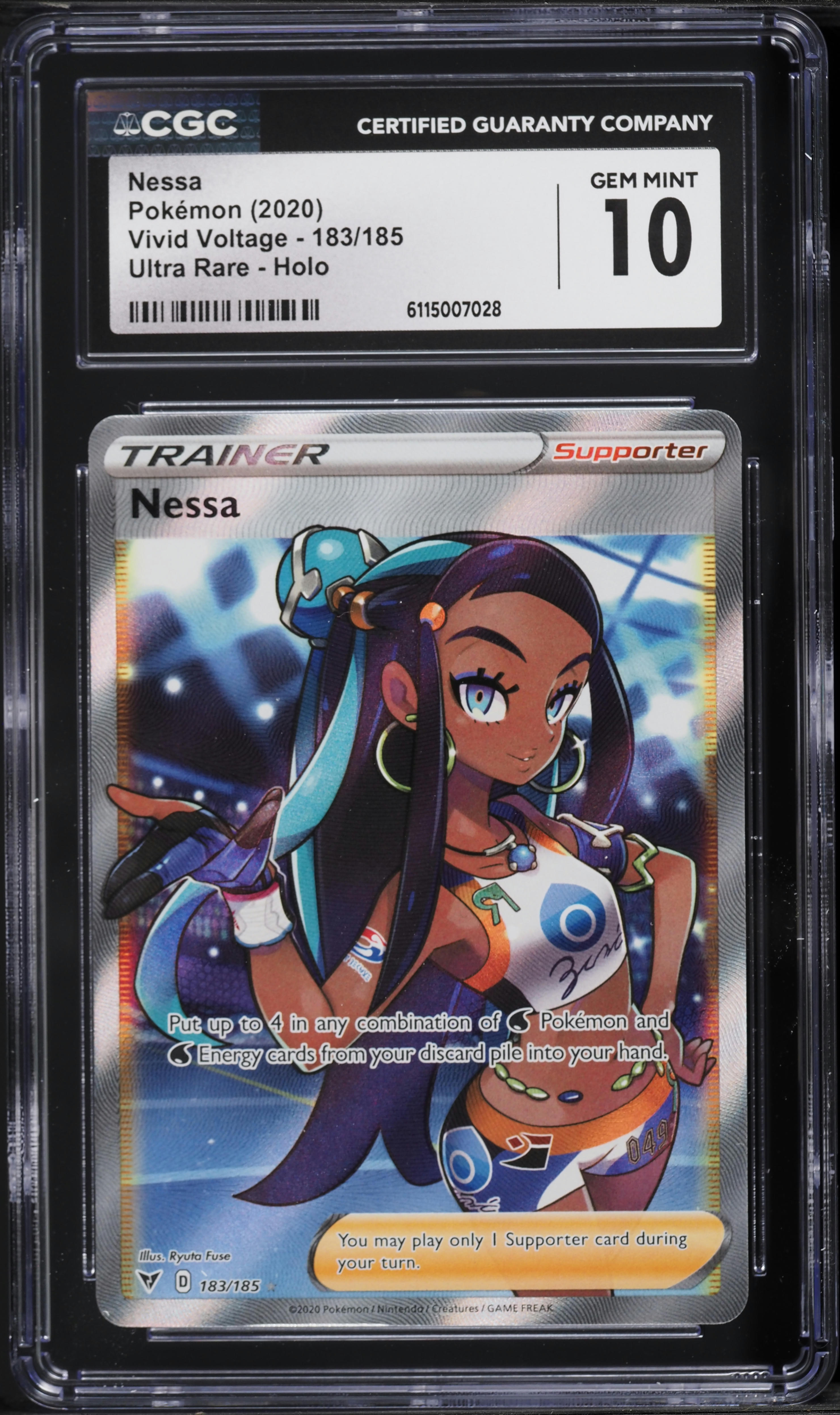 2020 Pokemon Sword & Shield Vivid Voltage Full Art Nessa #183 CGC 10 GEM MINT on Fanatics Collect 2020 Pokemon Sword & Shield Vivid Voltage Full Art Nessa #183 CGC 10 GEM MINT on Fanatics Collect