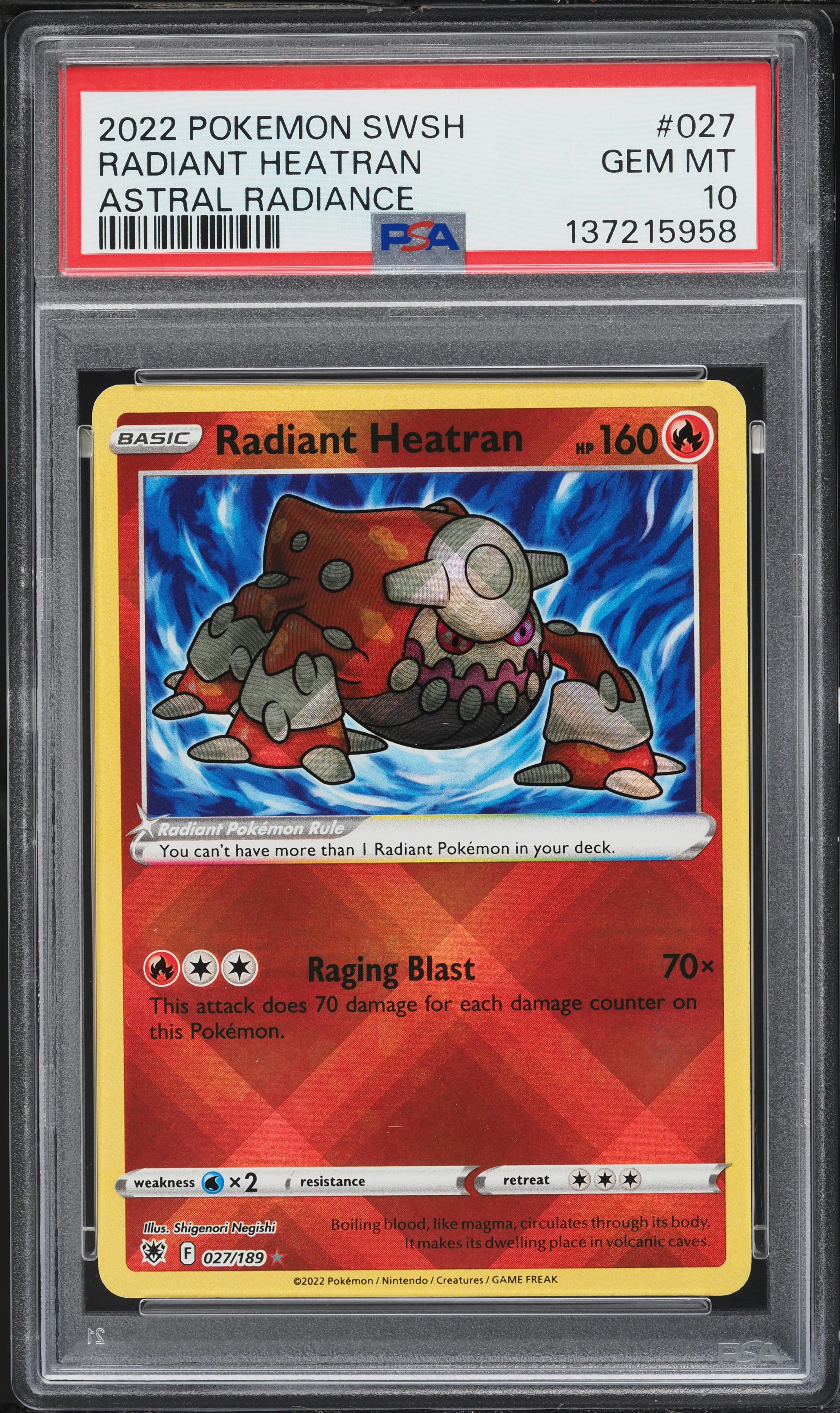 radiant heatran pokemon card price Battle Region Japanese #011 PSA 10 Colorless Artist Radiant Heatran – Astral Radiance