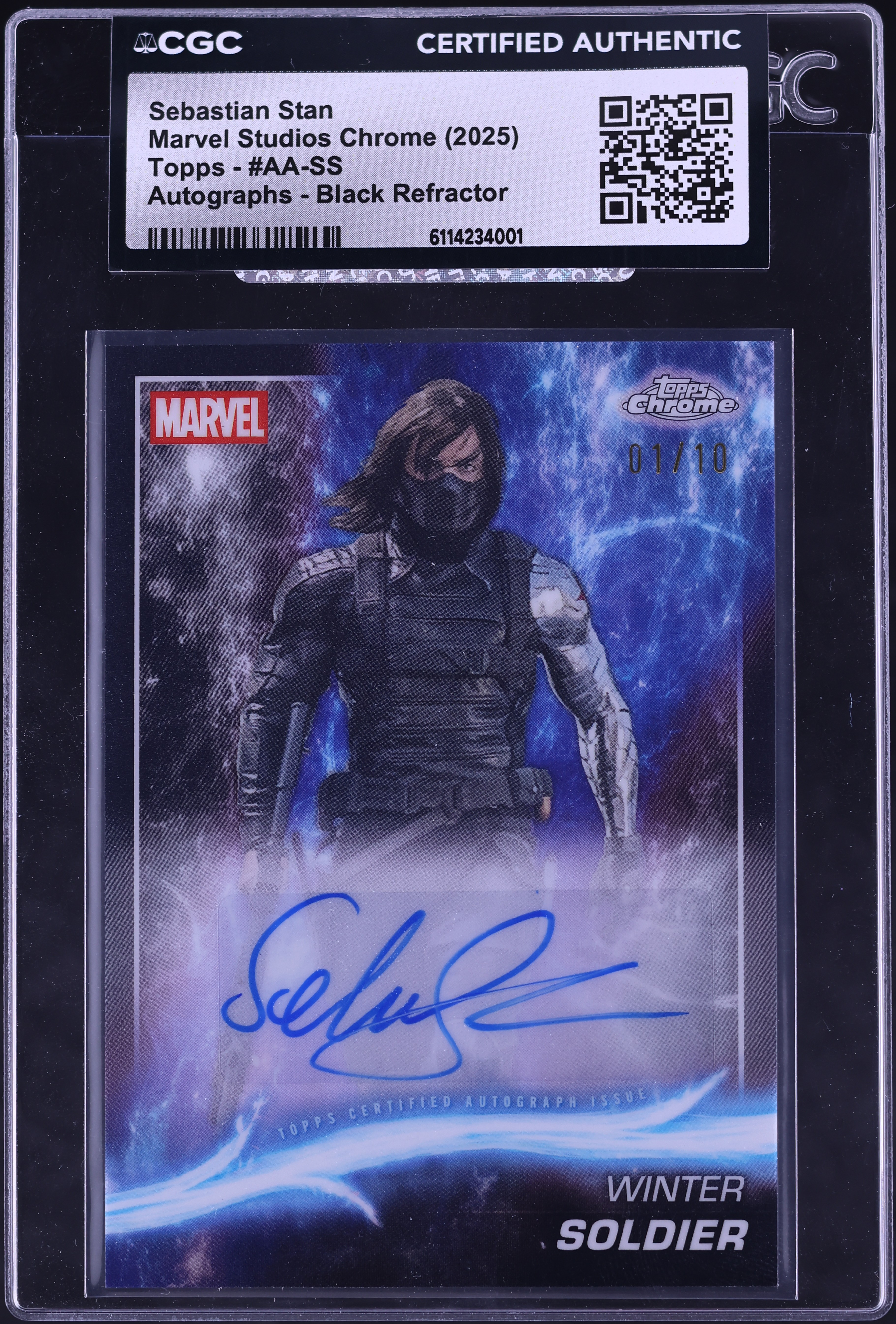 2025 Topps Marvel Studios Chrome Black Refractor Sebastian Stan