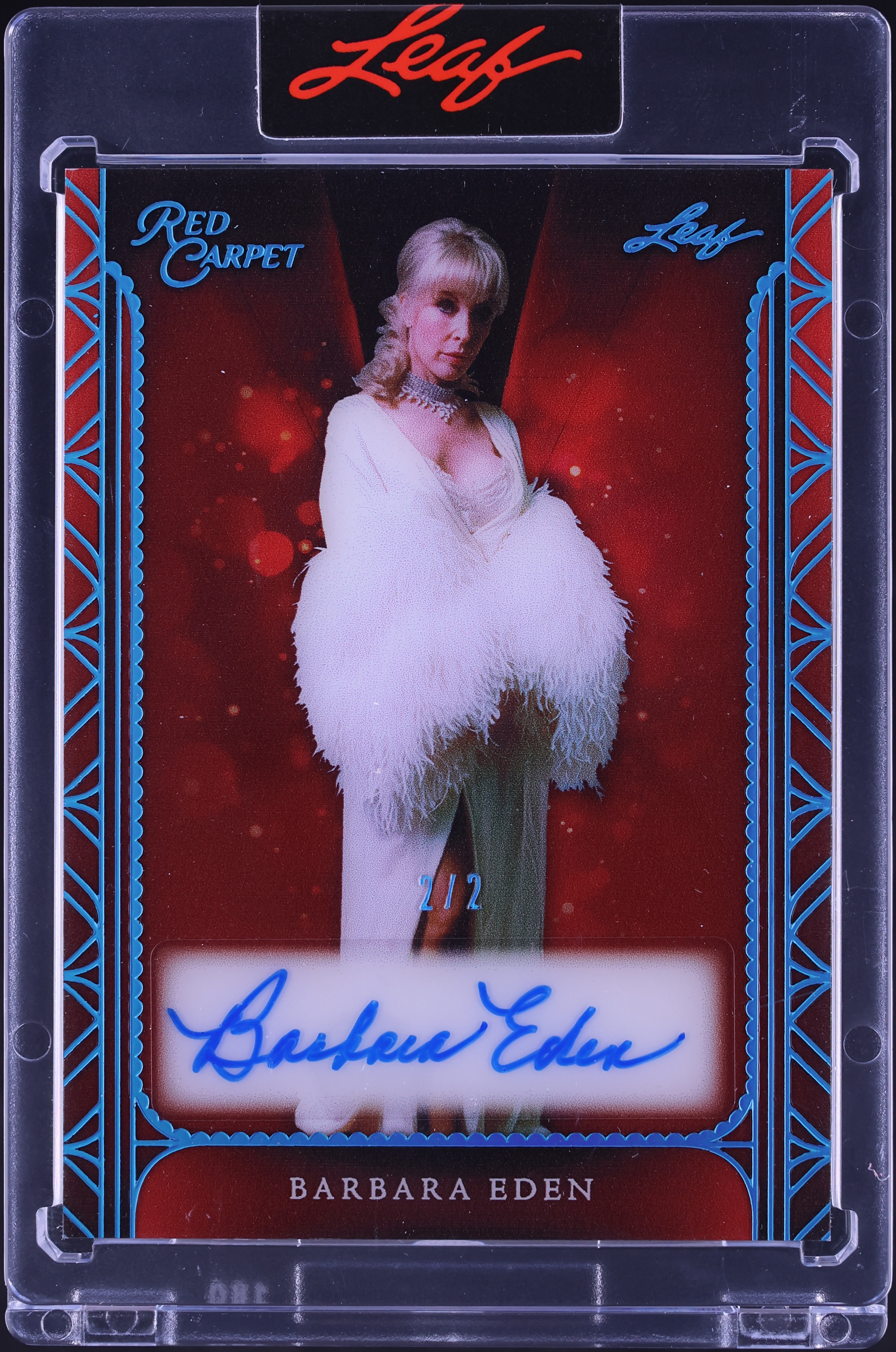 2025 Leaf Red Carpet Collection Blue Holo Barbara Eden AUTO 2/2 #A