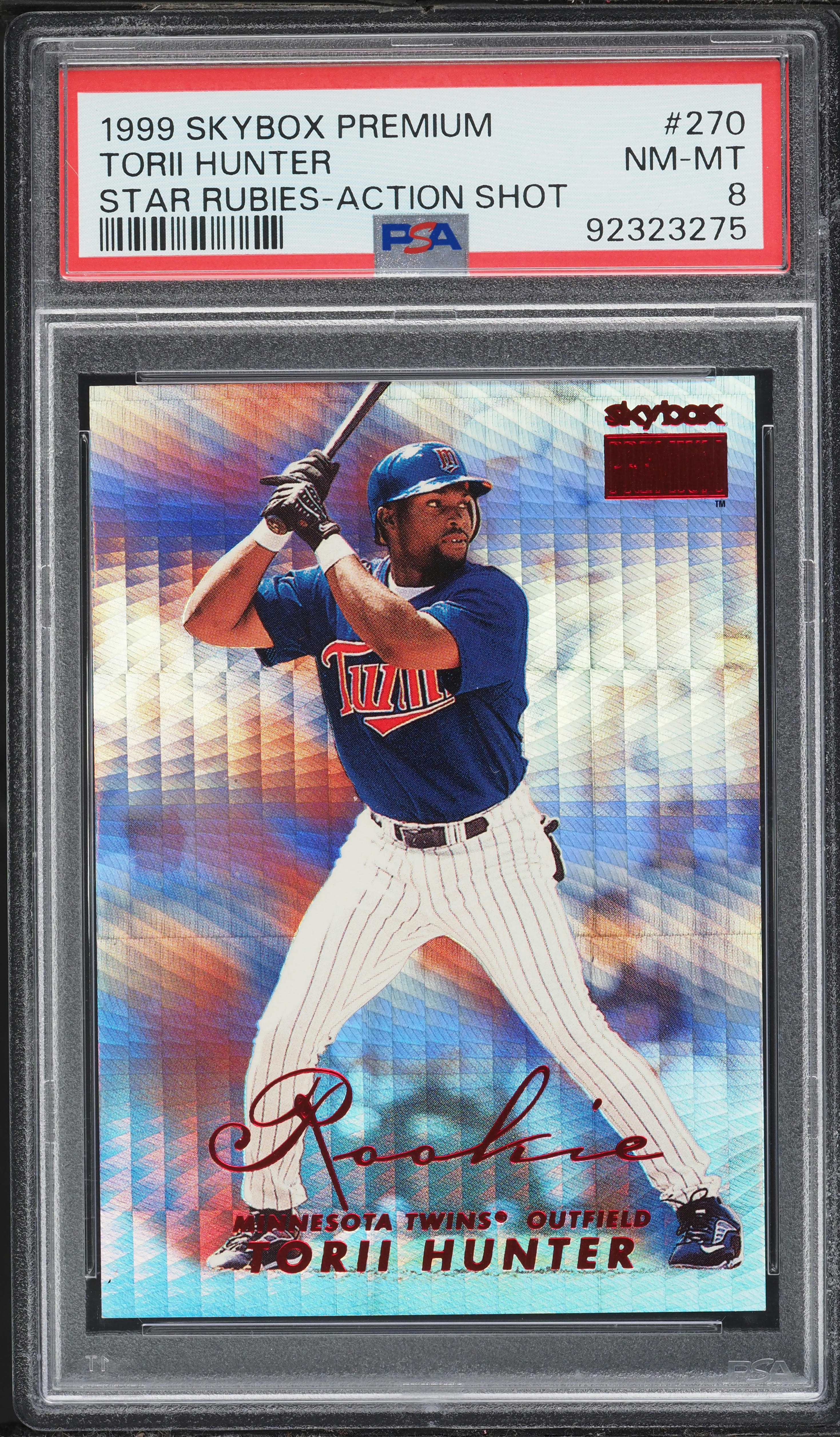 1999 Skybox Premium Star Rubies Torii Hunter ROOKIE /15 #270 PSA 8 