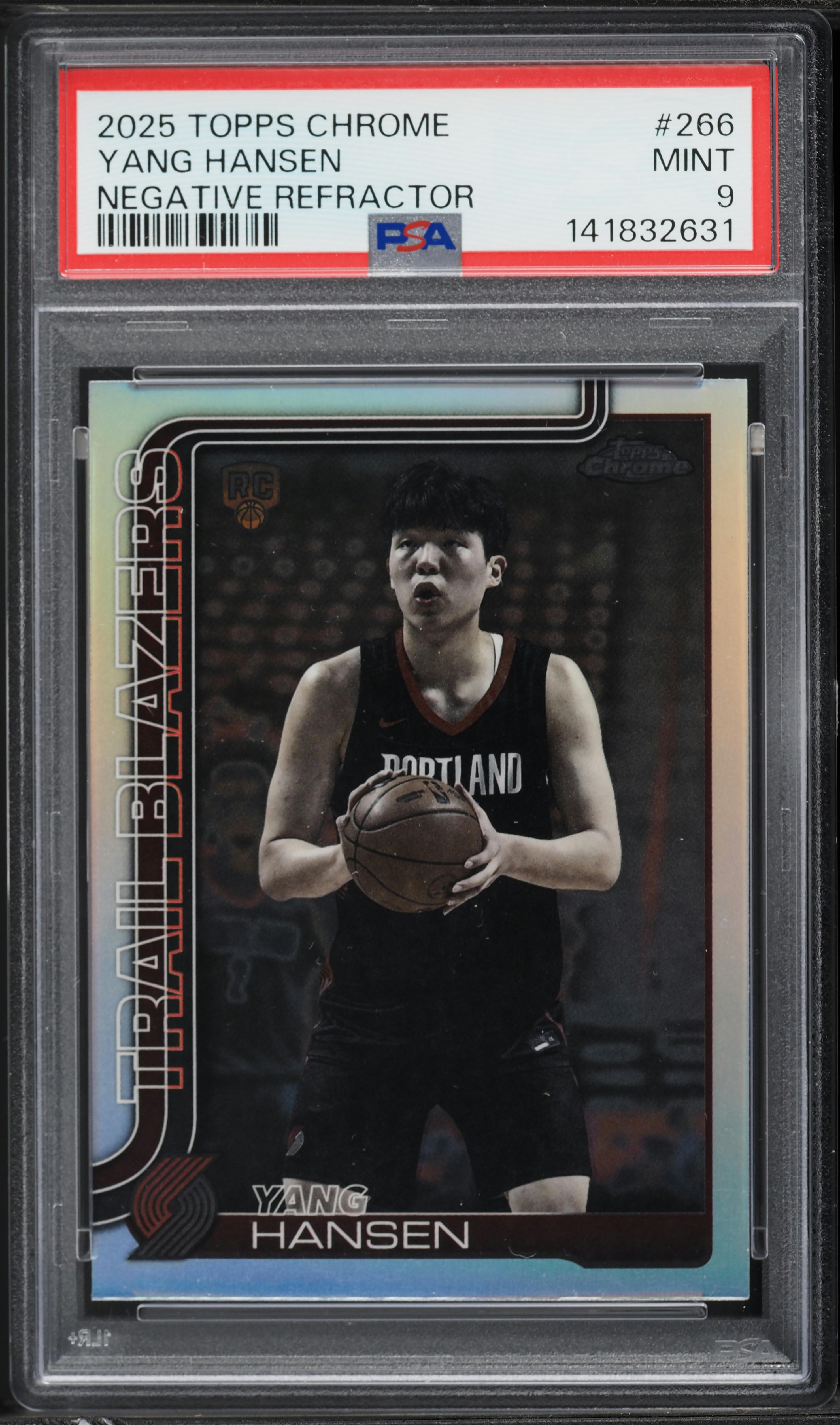 2025 Topps Chrome Negative Refractor Yang Hansen ROOKIE #266 PSA 9 