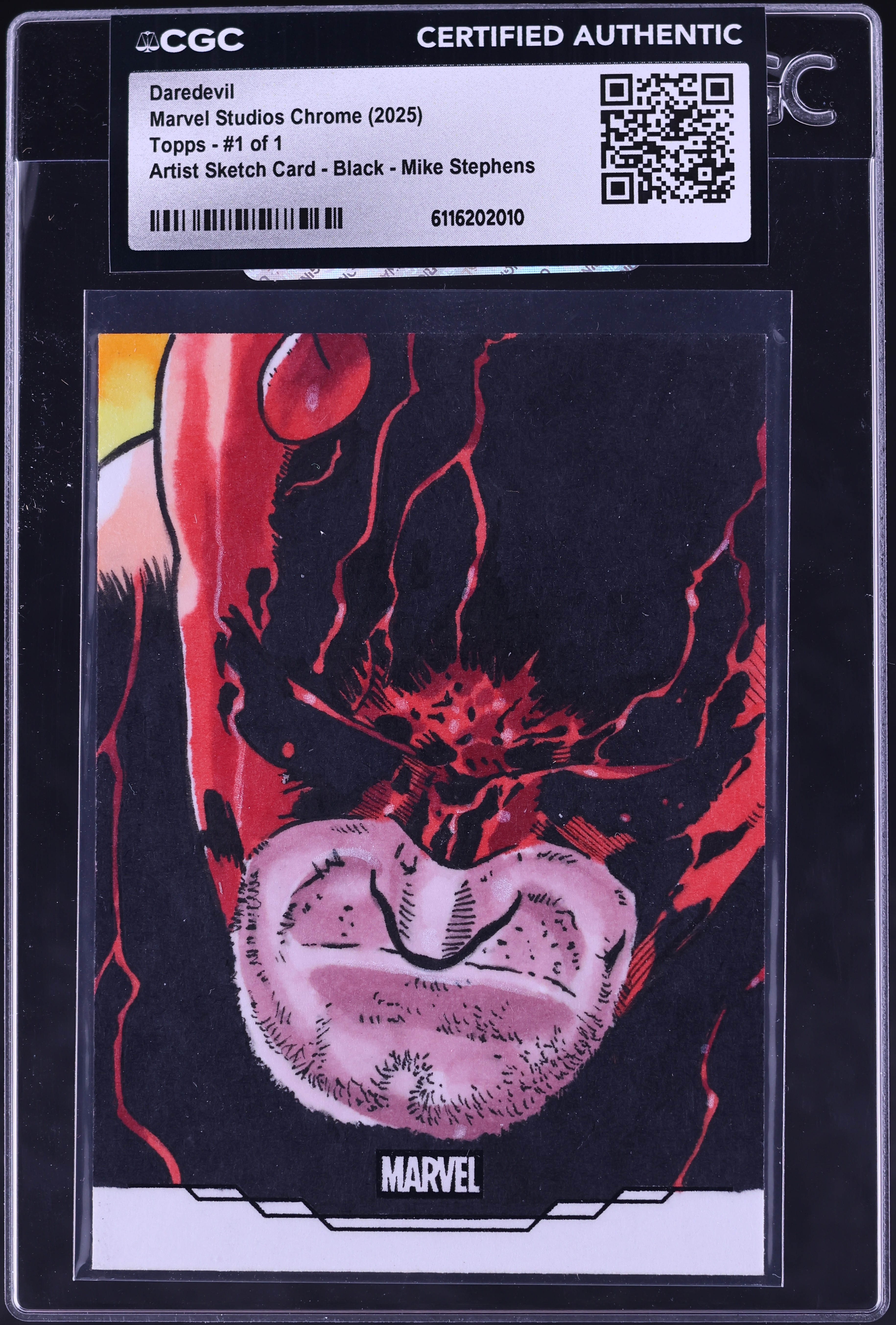 2025 Marvel Studios Chrome Artist Sketch Card Black Mike Stephens