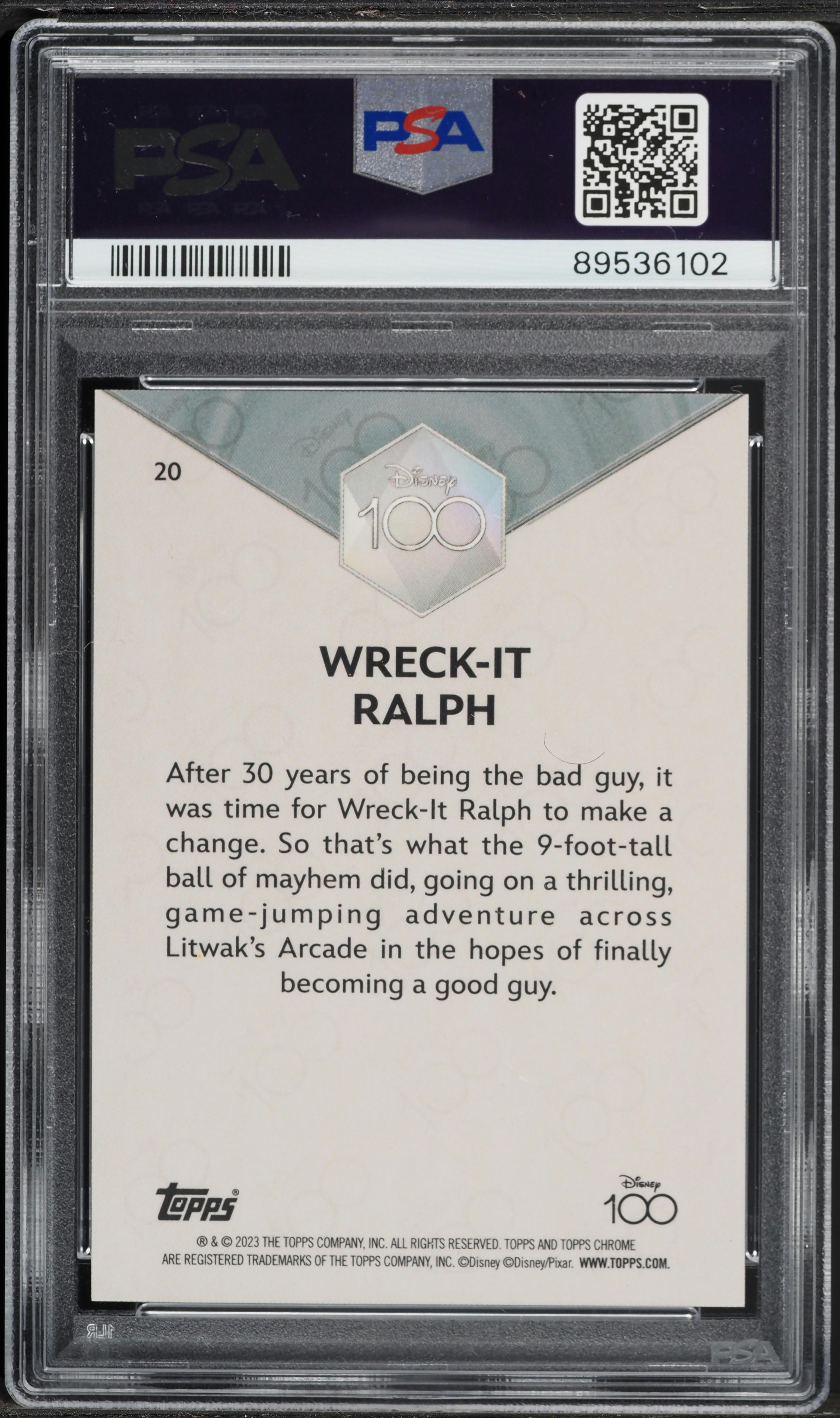 2023 Topps Chrome Disney 100 Red & Black Wave Wreck-It Ralph /28