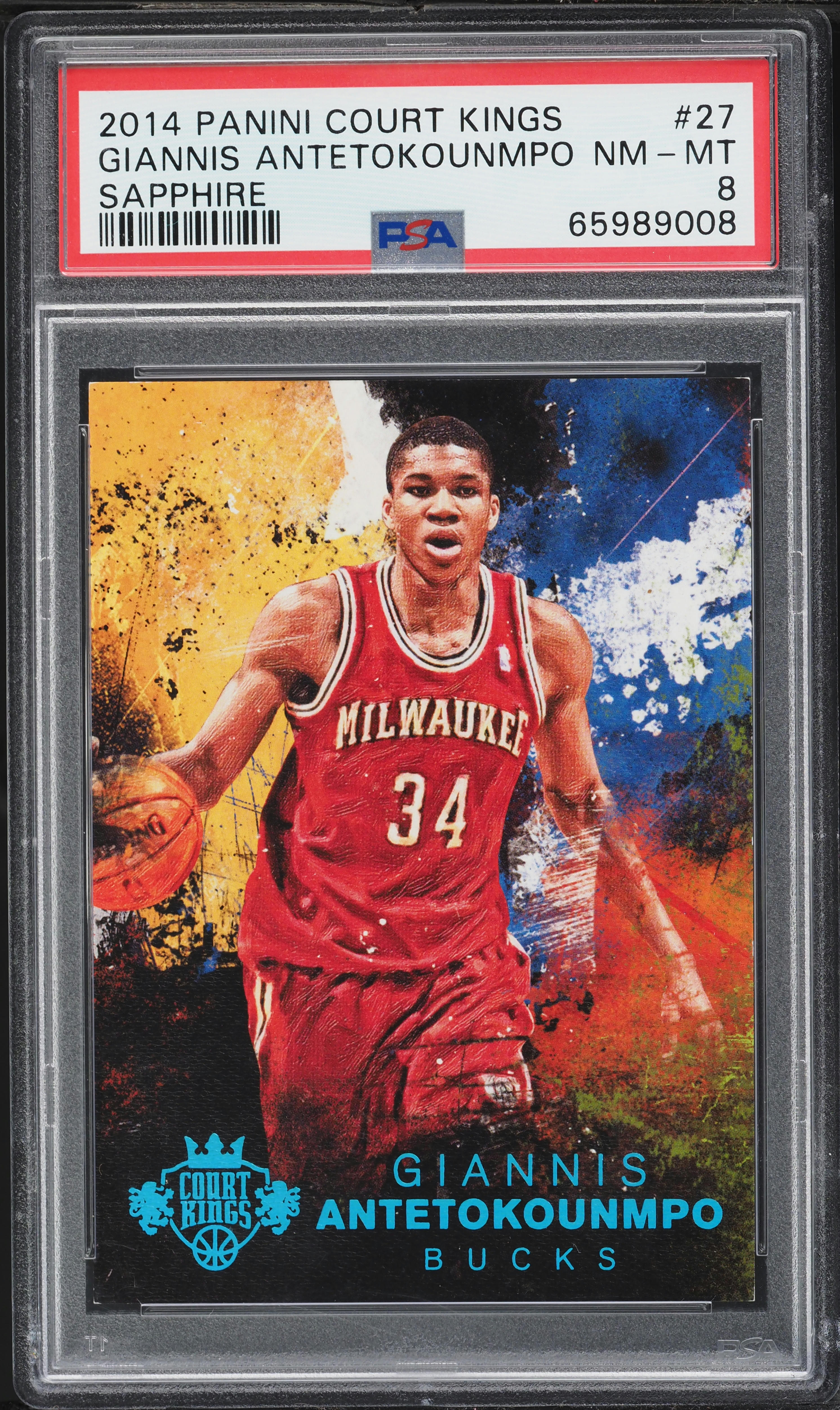 2014 Panini Court Kings Sapphire Giannis Antetokounmpo /25 #27 PSA