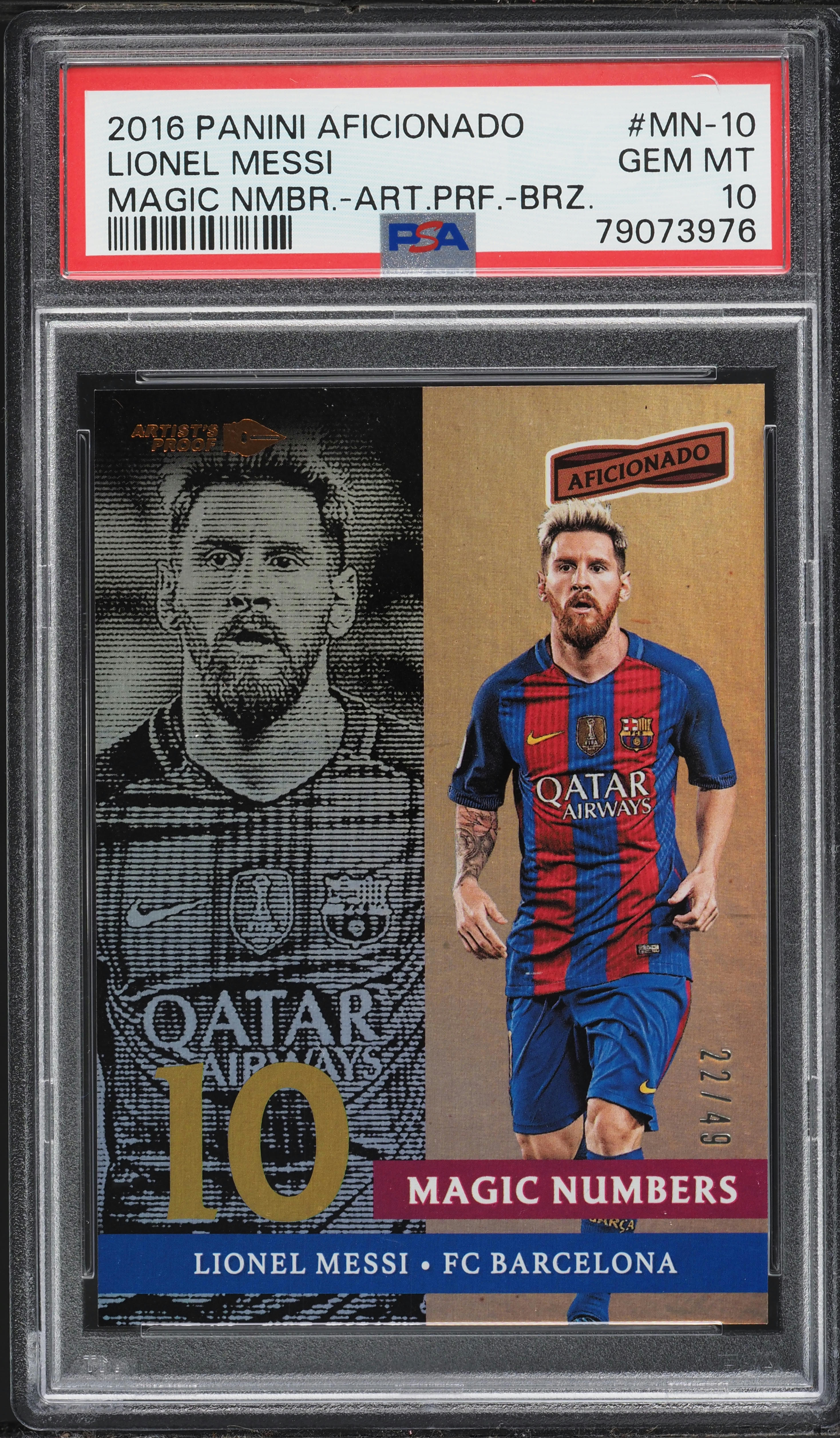 2016 Panini Aficionado Magic Numbers Artist Proof Bronze Lionel