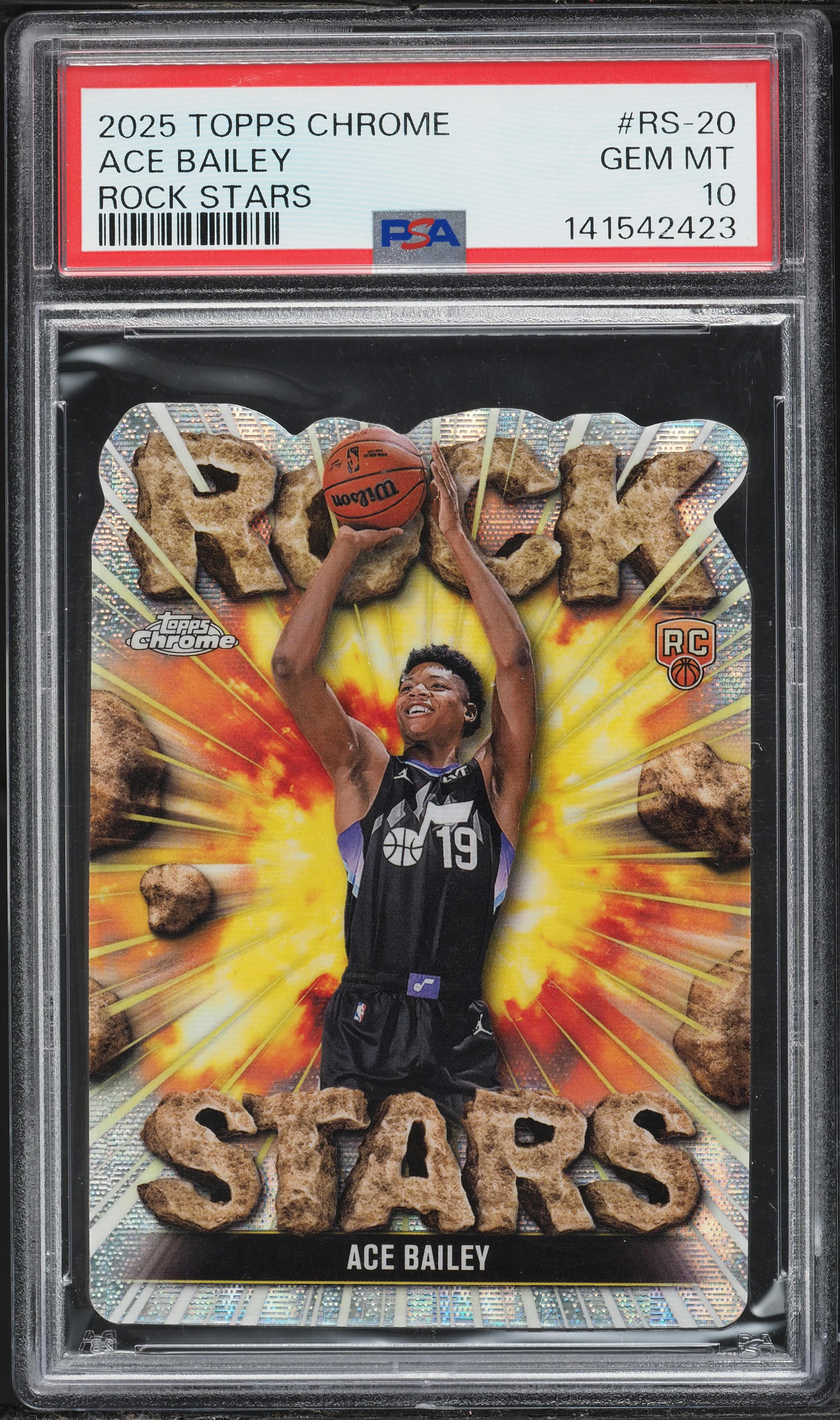 2025 Topps Chrome Rock Stars Die-Cut Ace Bailey ROOKIE #RS-20 PSA 