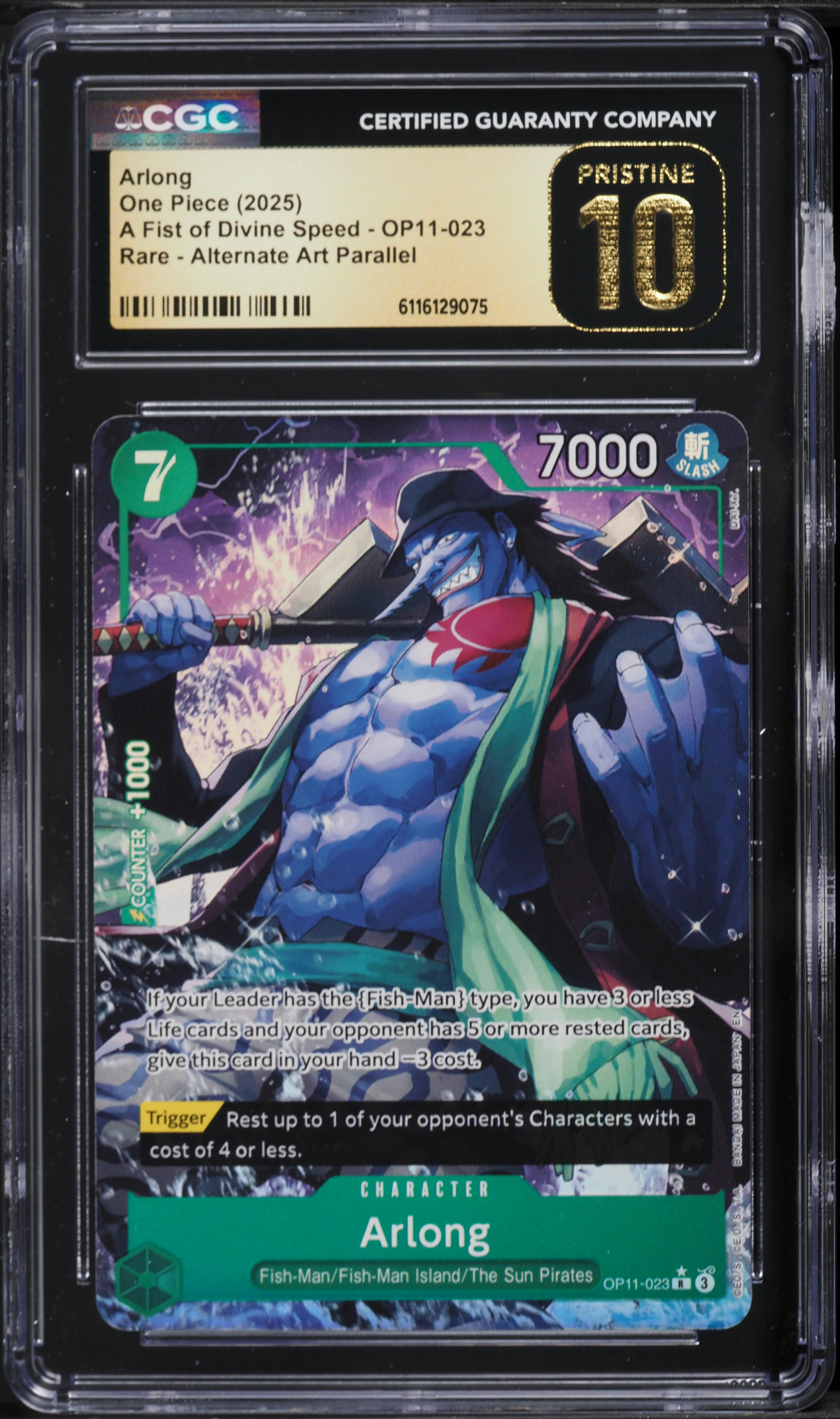 2025 One Piece A Fist Of Divine Speed Alt Art Arlong #OP11-023 CGC