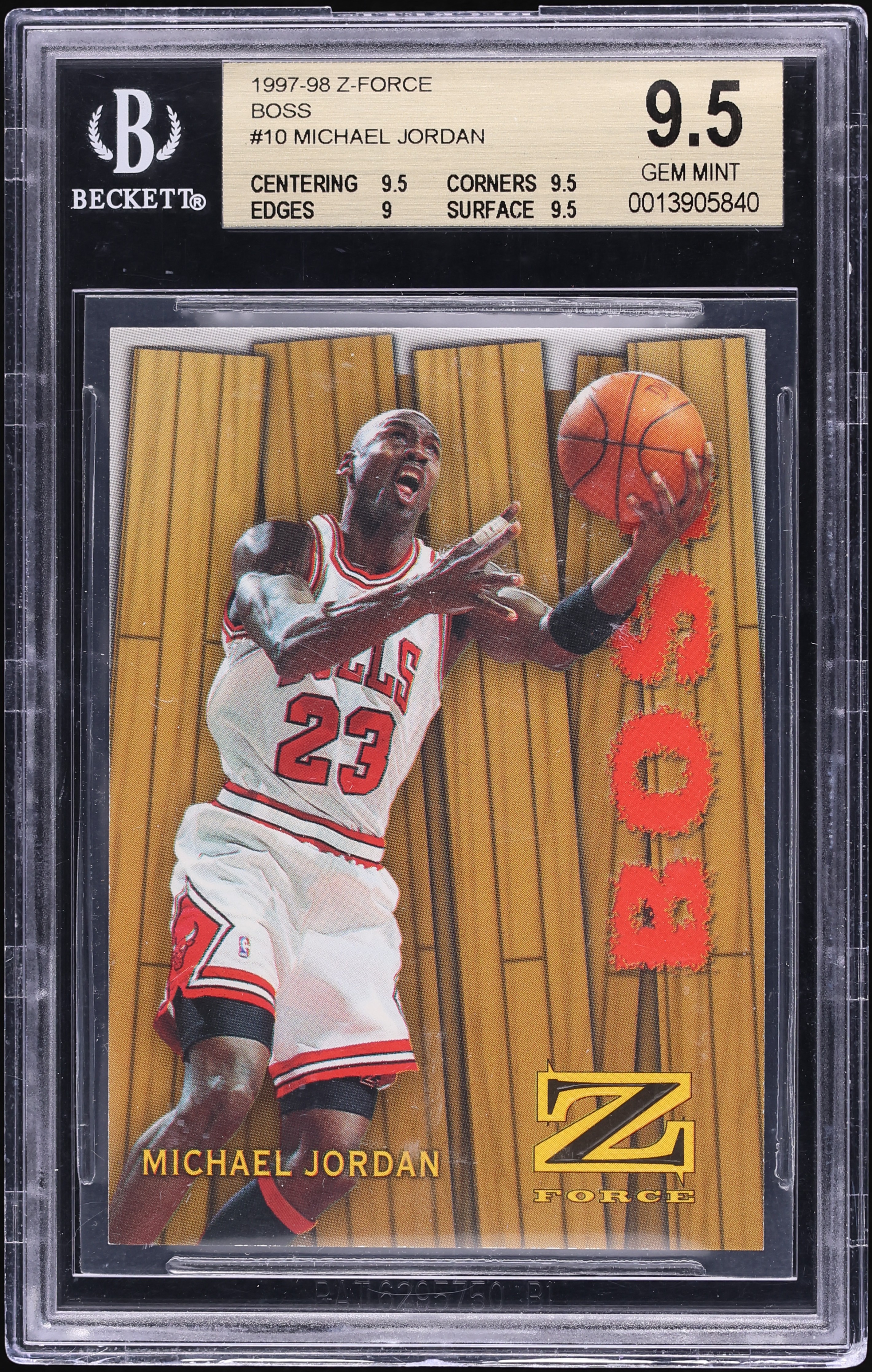 1997 Skybox Z-Force Boss Michael Jordan #10 BGS 9.5 GEM MINT on 