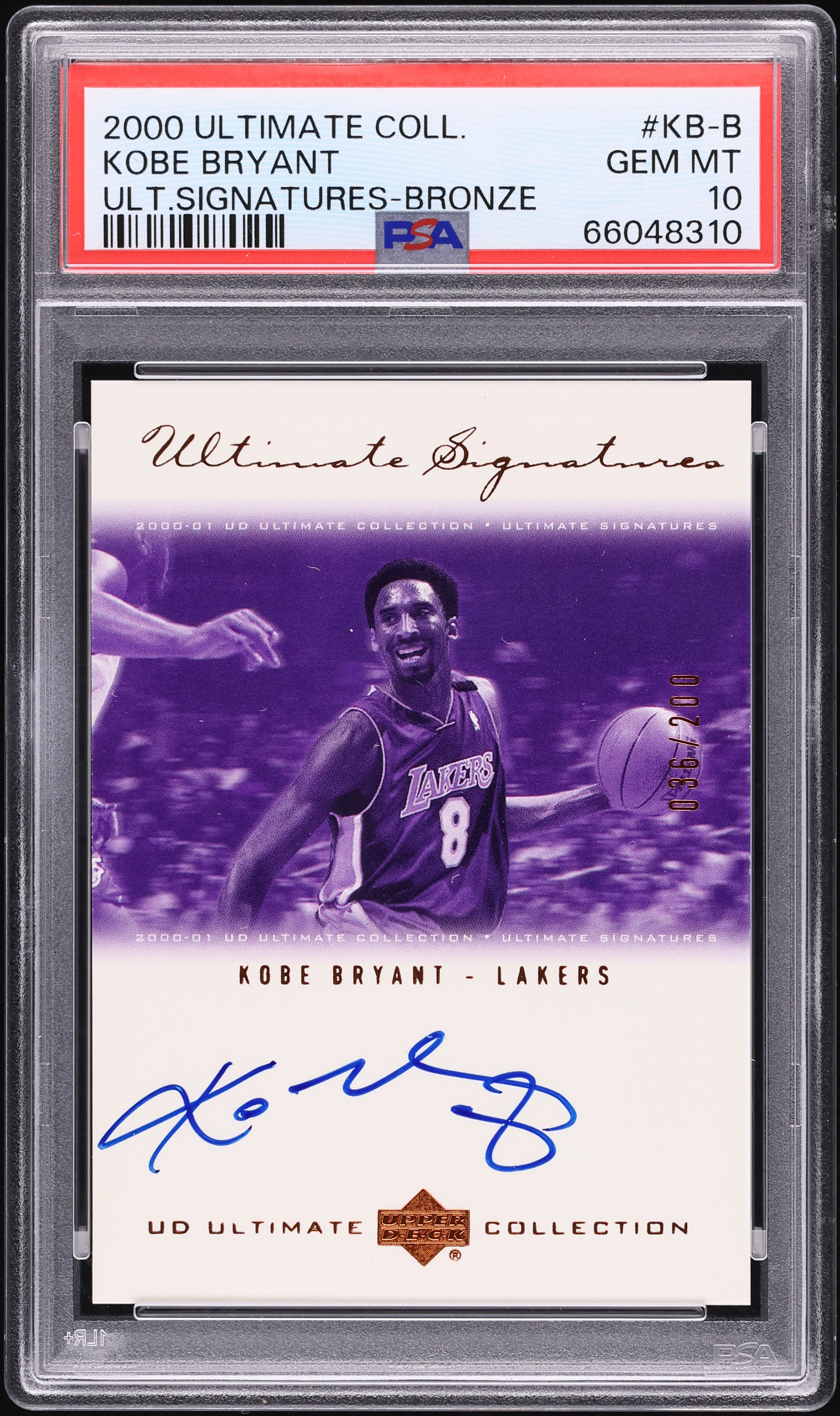 2000 Ultimate Collection Signatures Bronze Kobe Bryant AUTO /200