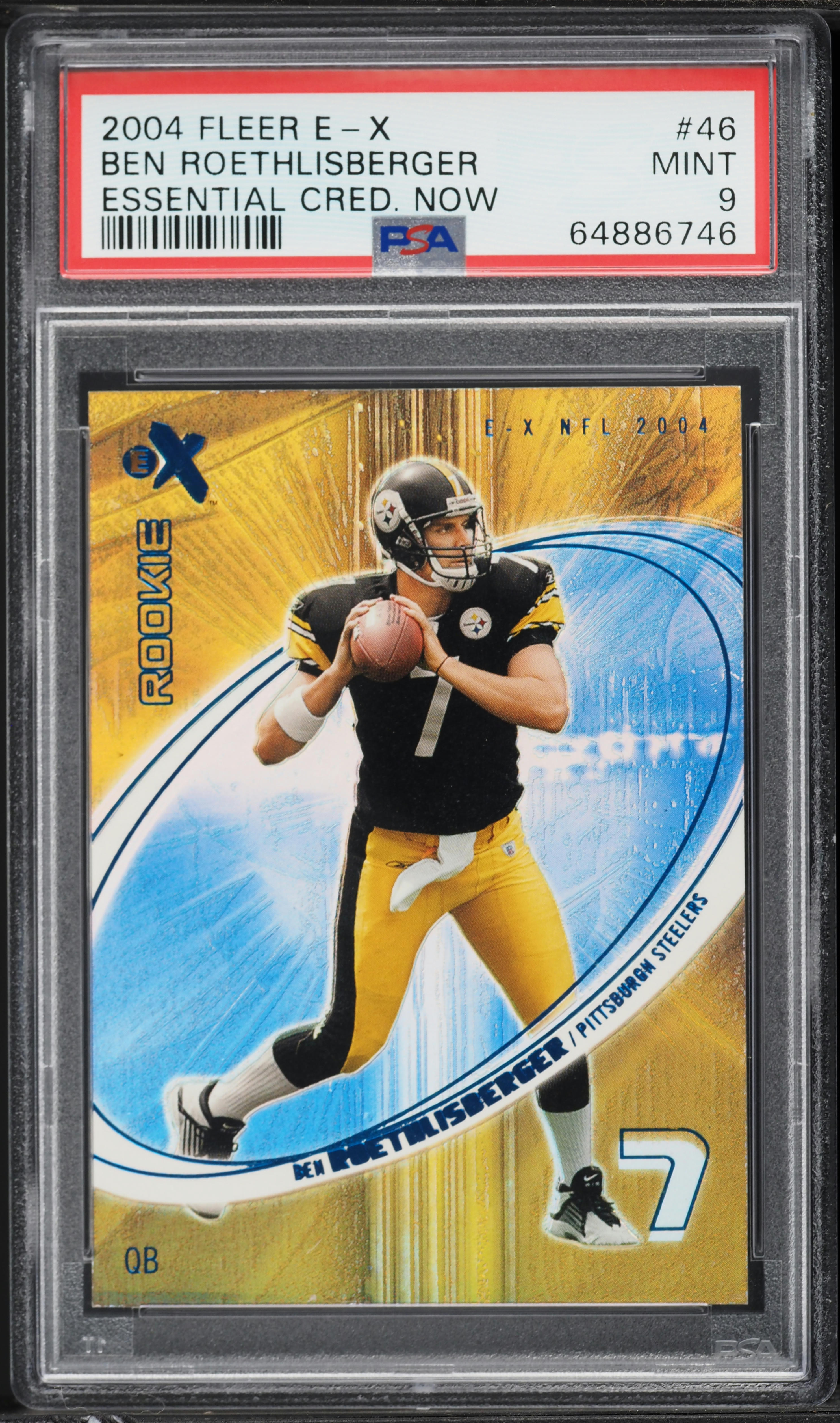 2004 FLEER EX オーセンティックオートグラフカード 2004 Fleer E-X Essential Credentials Now Ben Roethlisberger ROOKIE