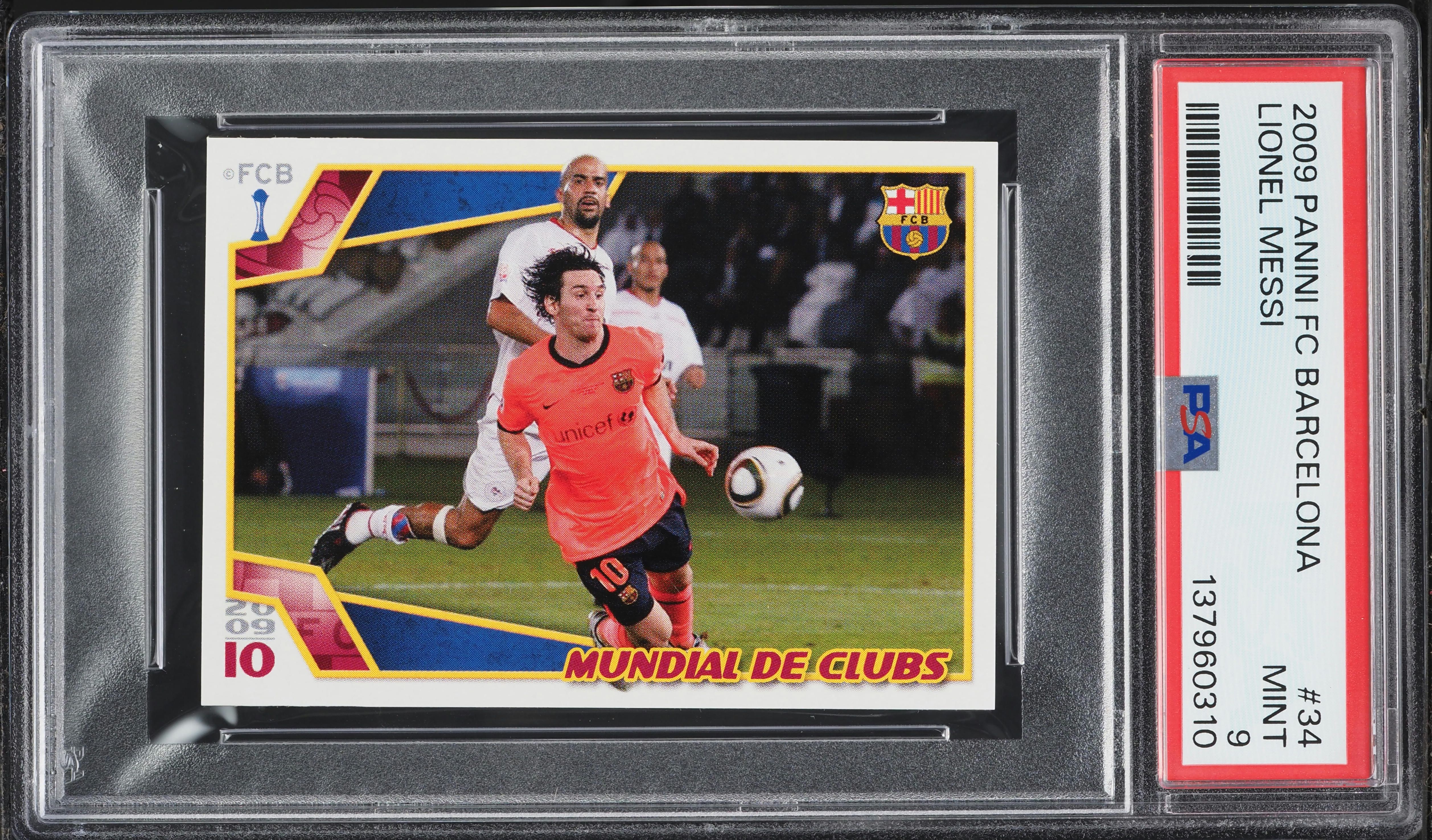 2009 Panini FC Barcelona Lionel Messi #34 PSA 9 MINT on Fanatics