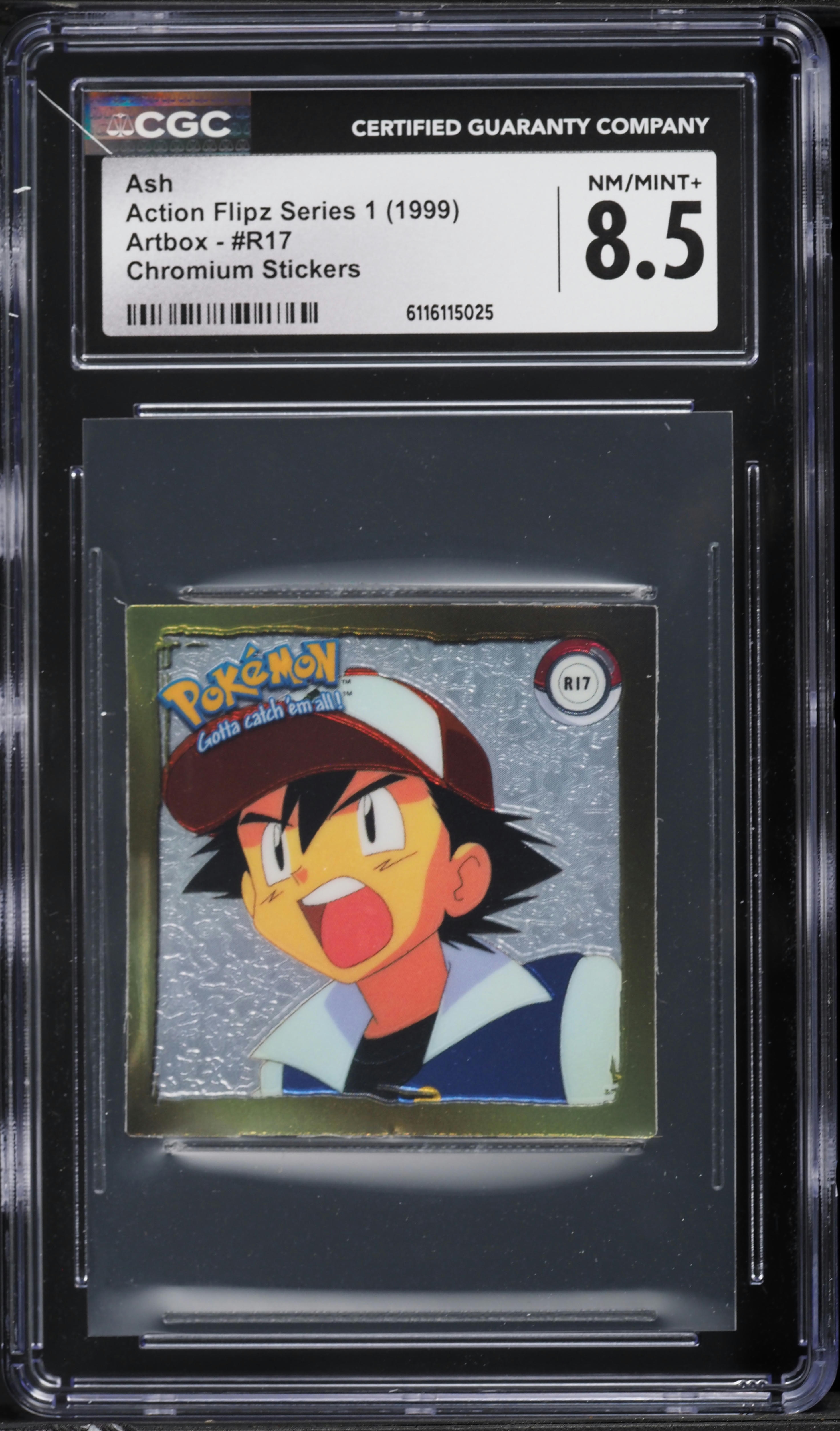 1999 Pokemon Artbox Action Flipz Series 1 Chromium Stickers Ash