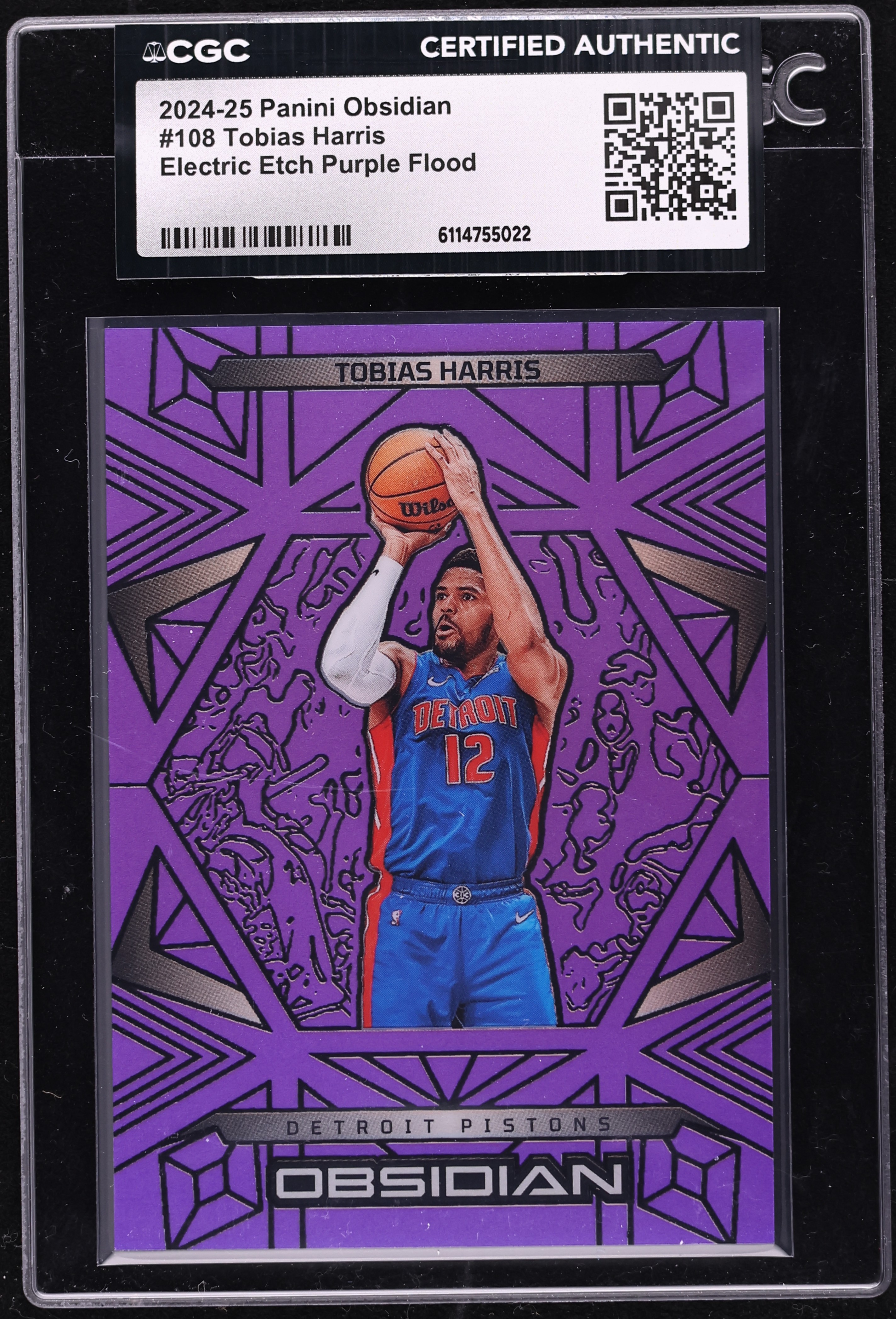 2024 Panini Obsidian Electric Etch Purple Flood Tobias Harris /75