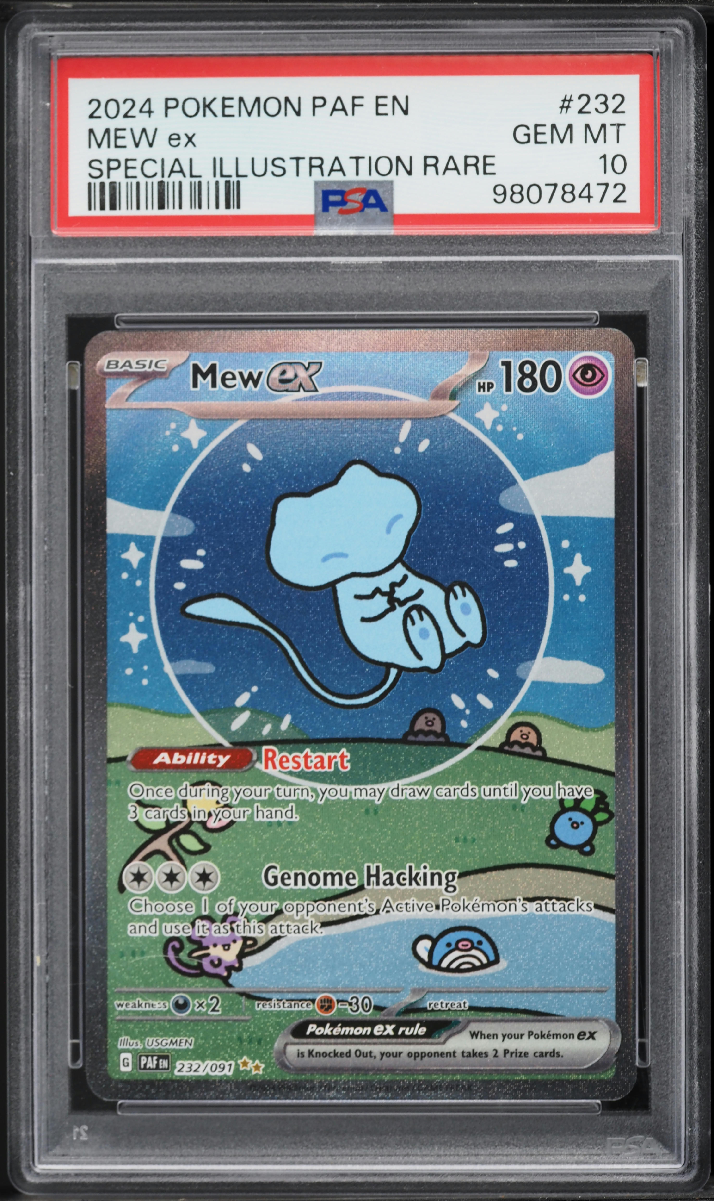 2024 Pokemon Scarlet & Violet Paldean Fates SIR Mew ex #232 PSA 10